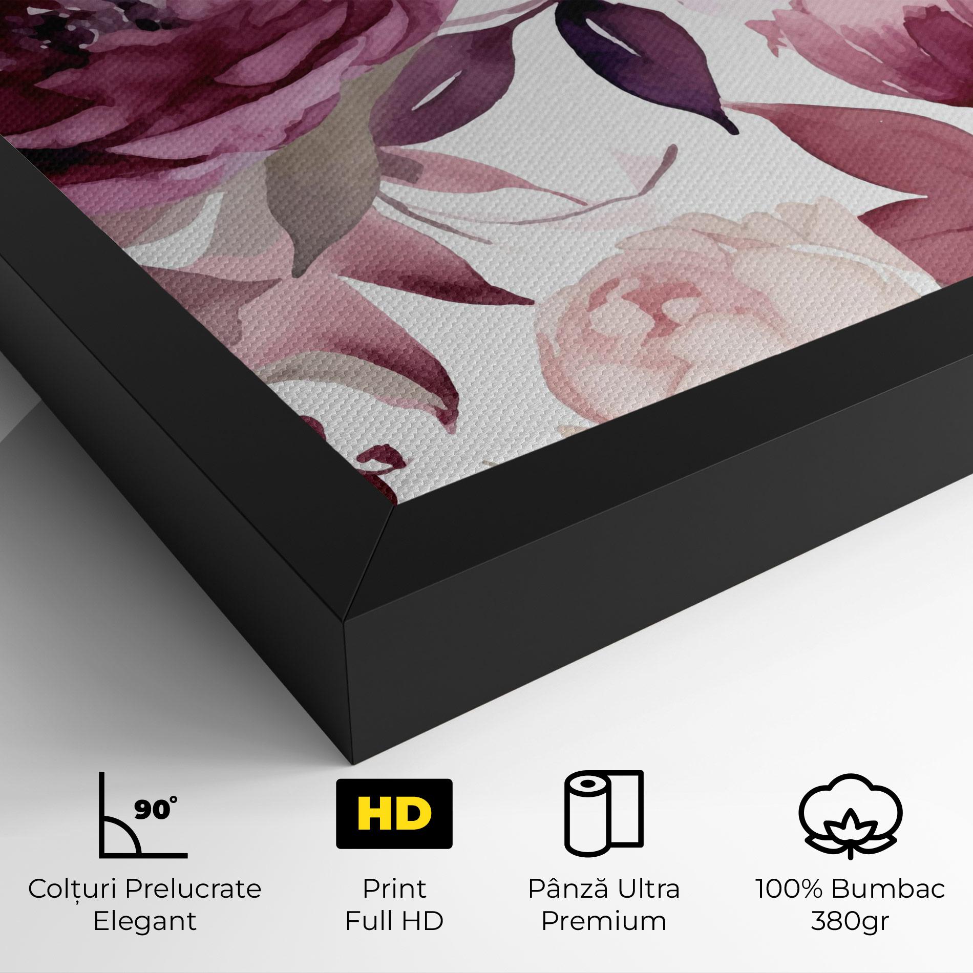 Tablou Canvas Peony Pink Purple mockup 4