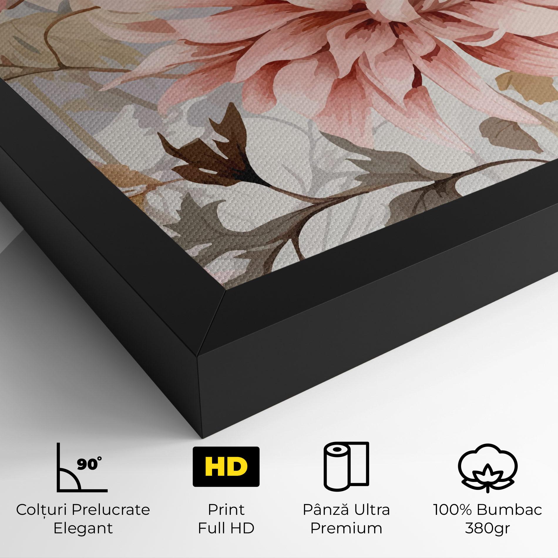 Tablou Canvas Pink Cream Open Peony mockup 4