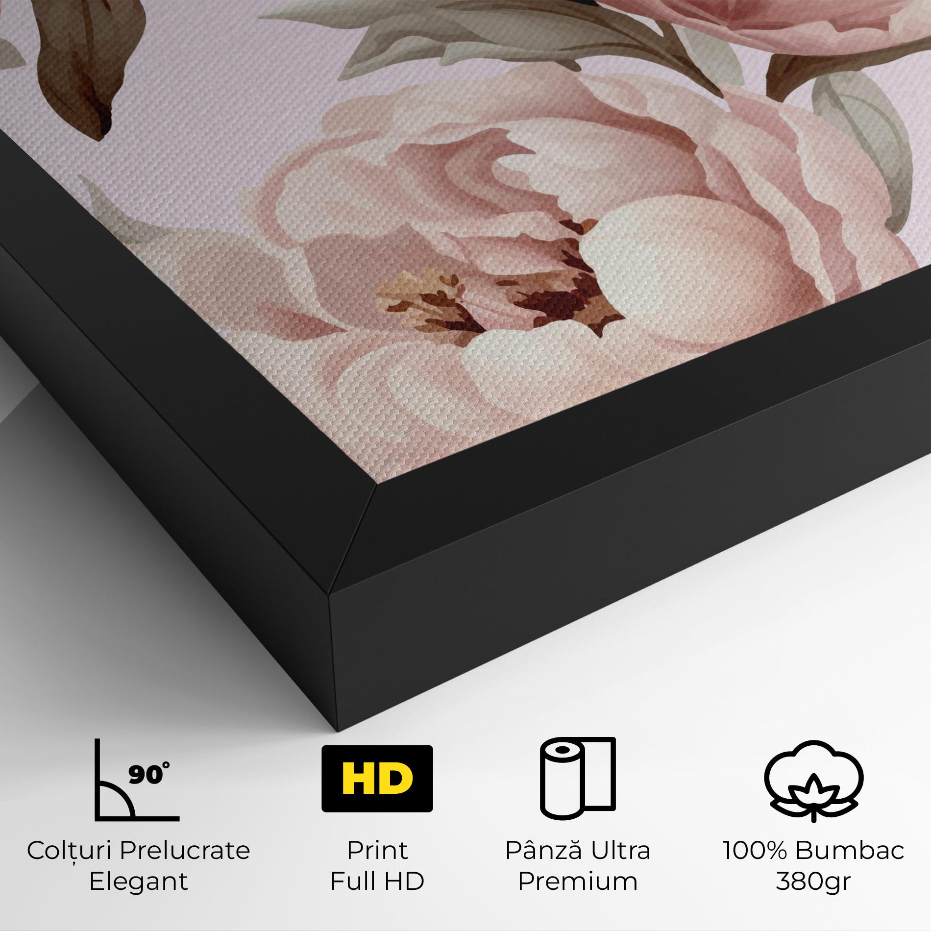 Tablou Canvas Pink Peony Buds mockup 4