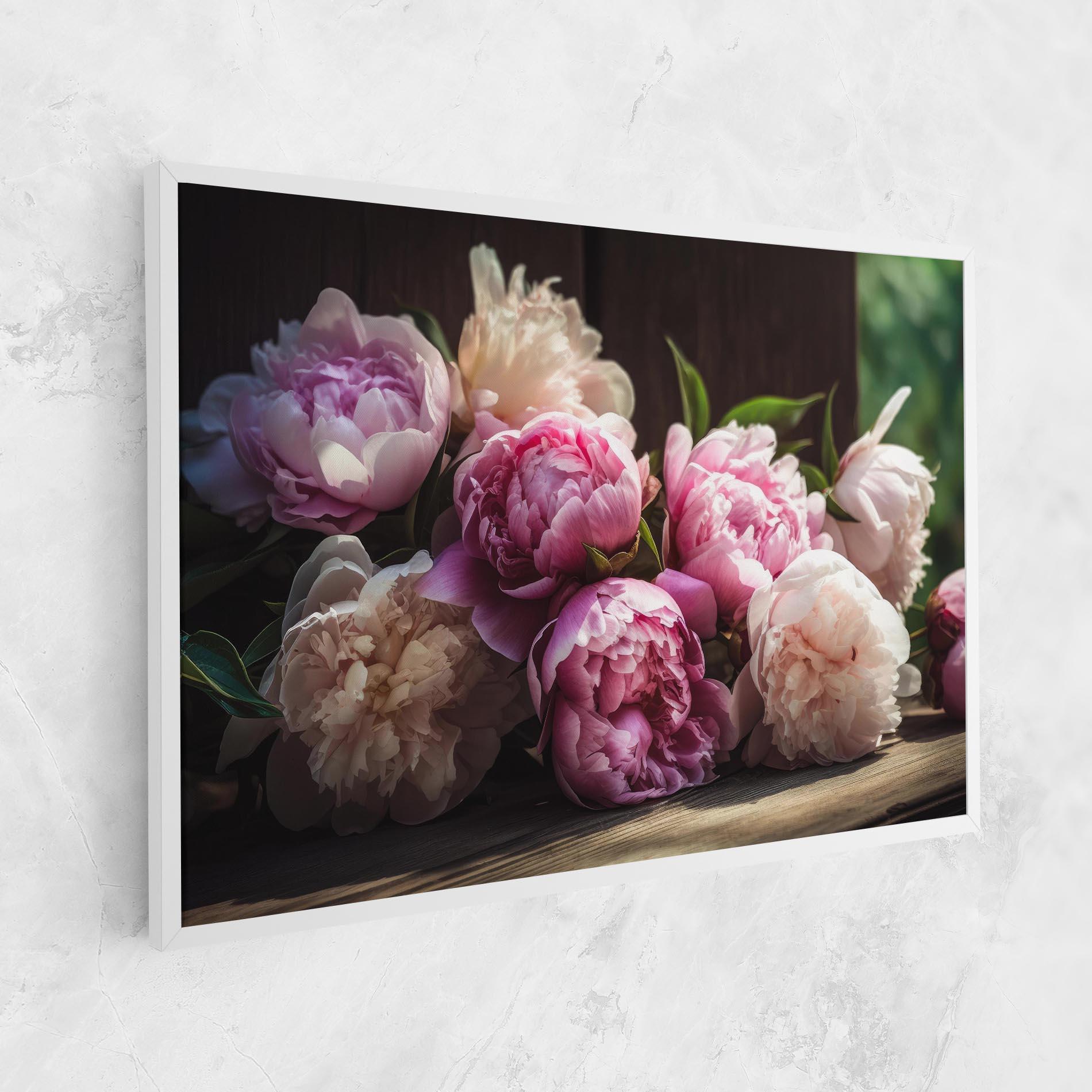 Tablou Canvas Peonies On The Table mockup 1