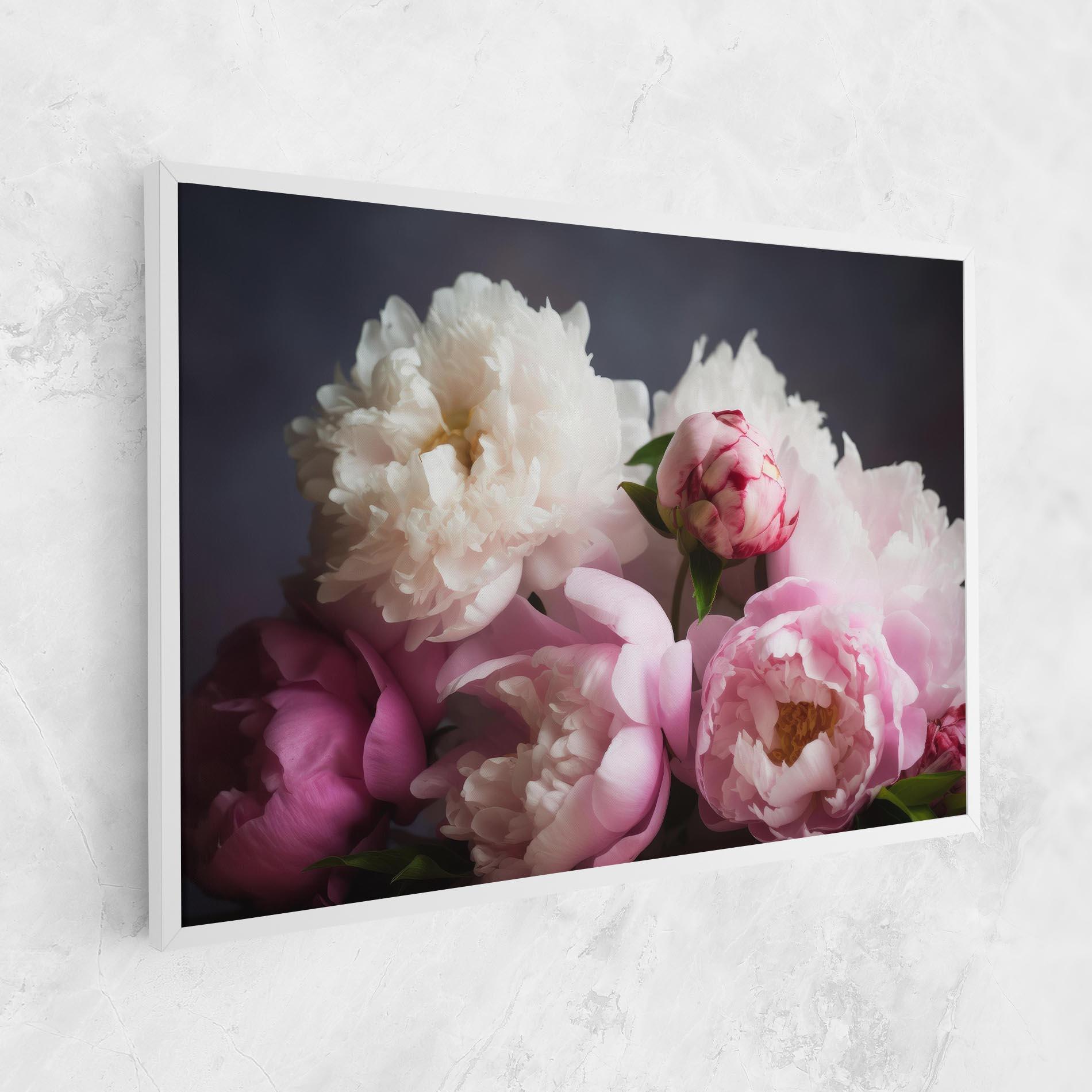 Tablou Canvas Peonies With Grey mockup 1