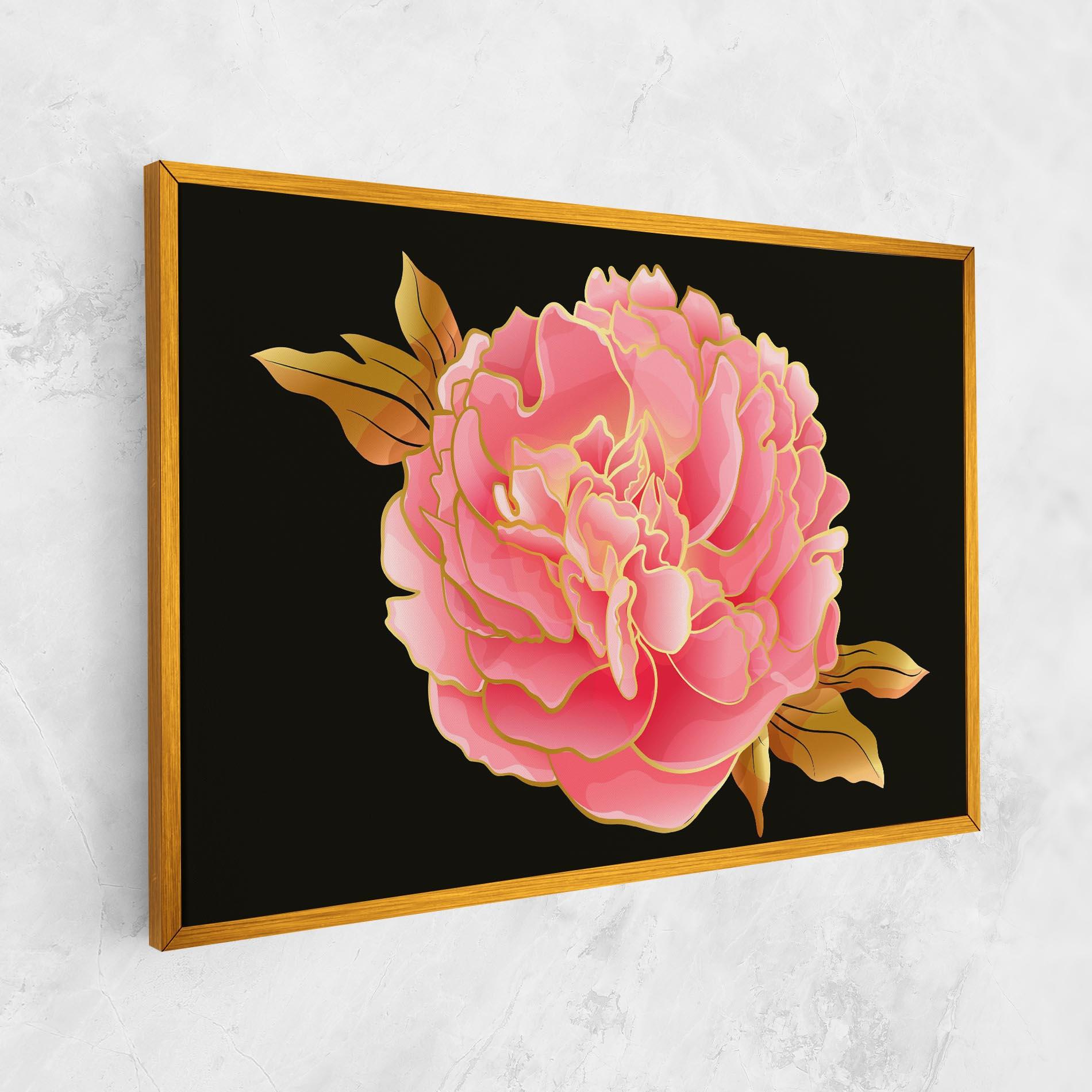 Tablou Canvas Gold Pinkk Peony mockup 1