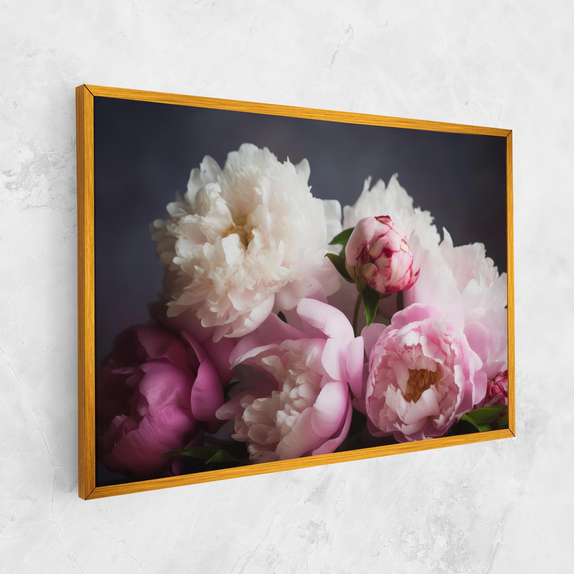 Tablou Canvas Peonies With Grey mockup 1