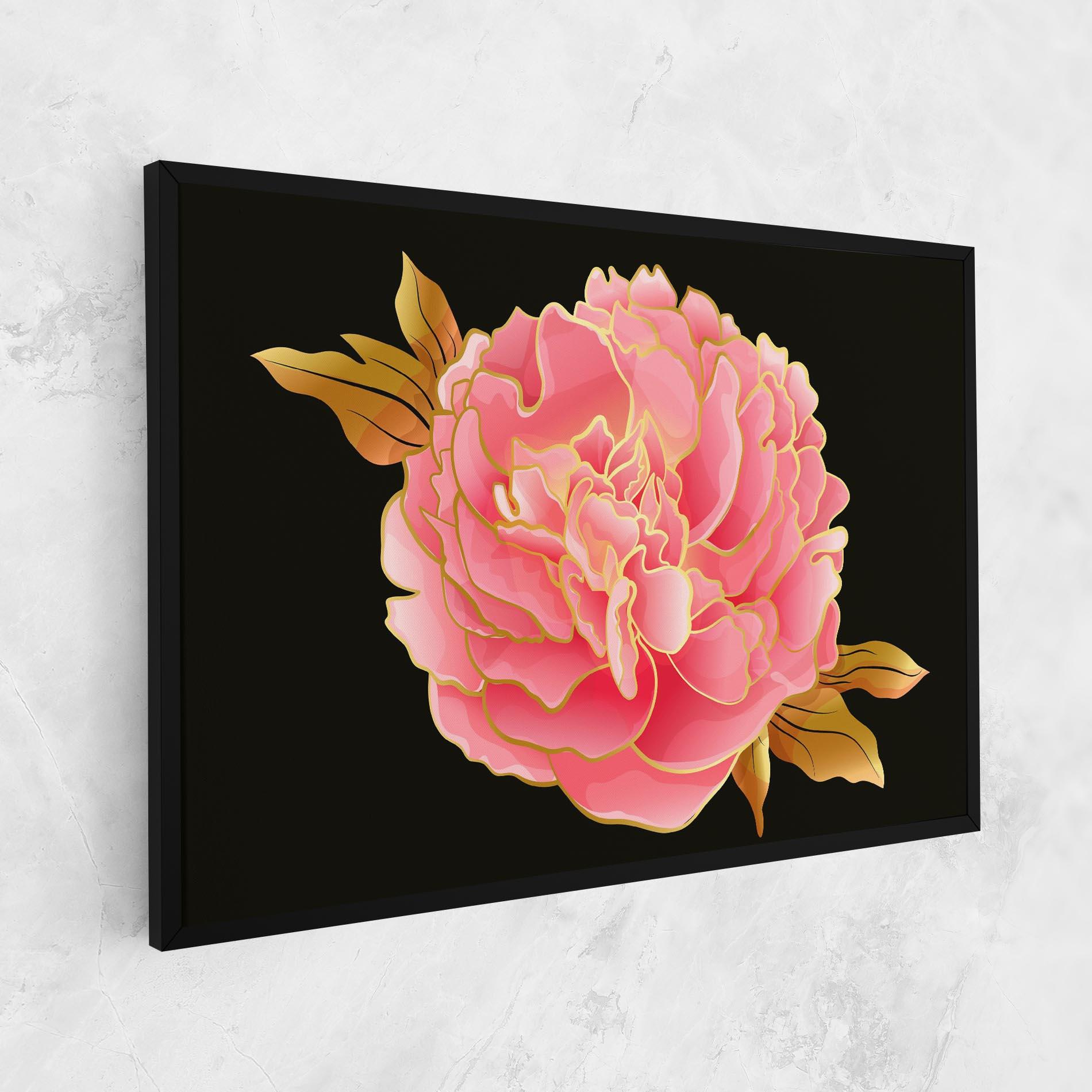 Tablou Canvas Gold Pinkk Peony mockup 1