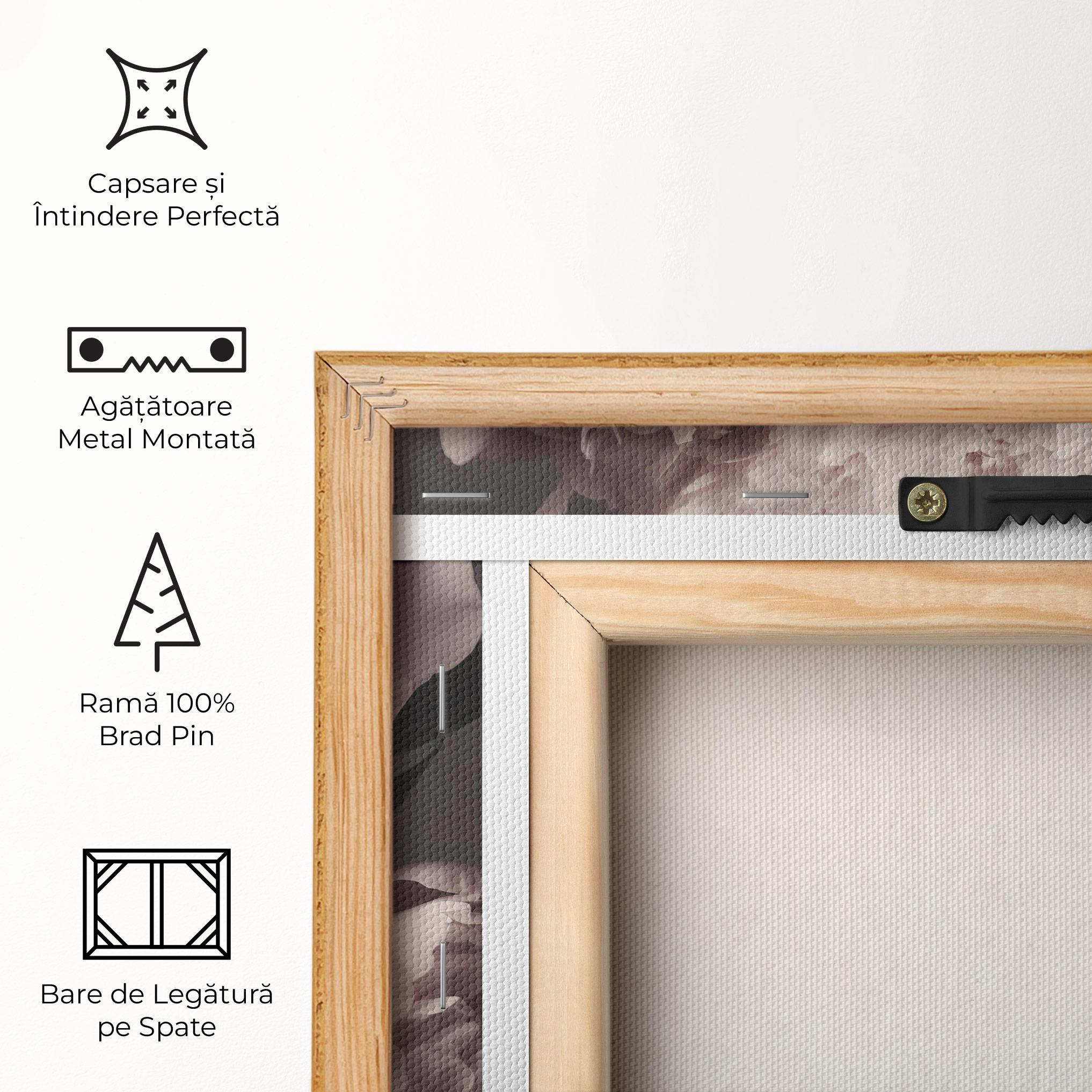 Tablou Canvas Grey Pastel Pink Peony mockup 5