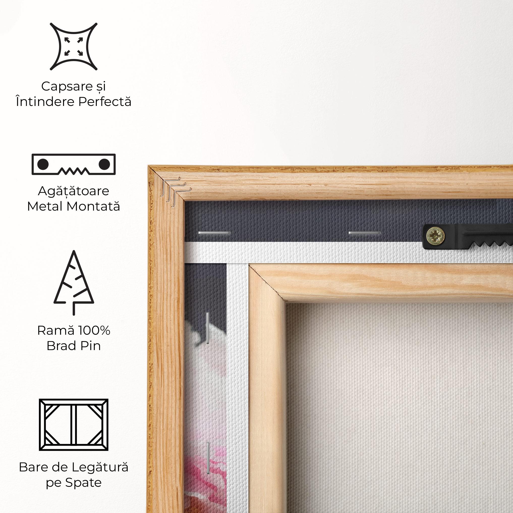 Tablou Canvas Peonies With Grey mockup 5