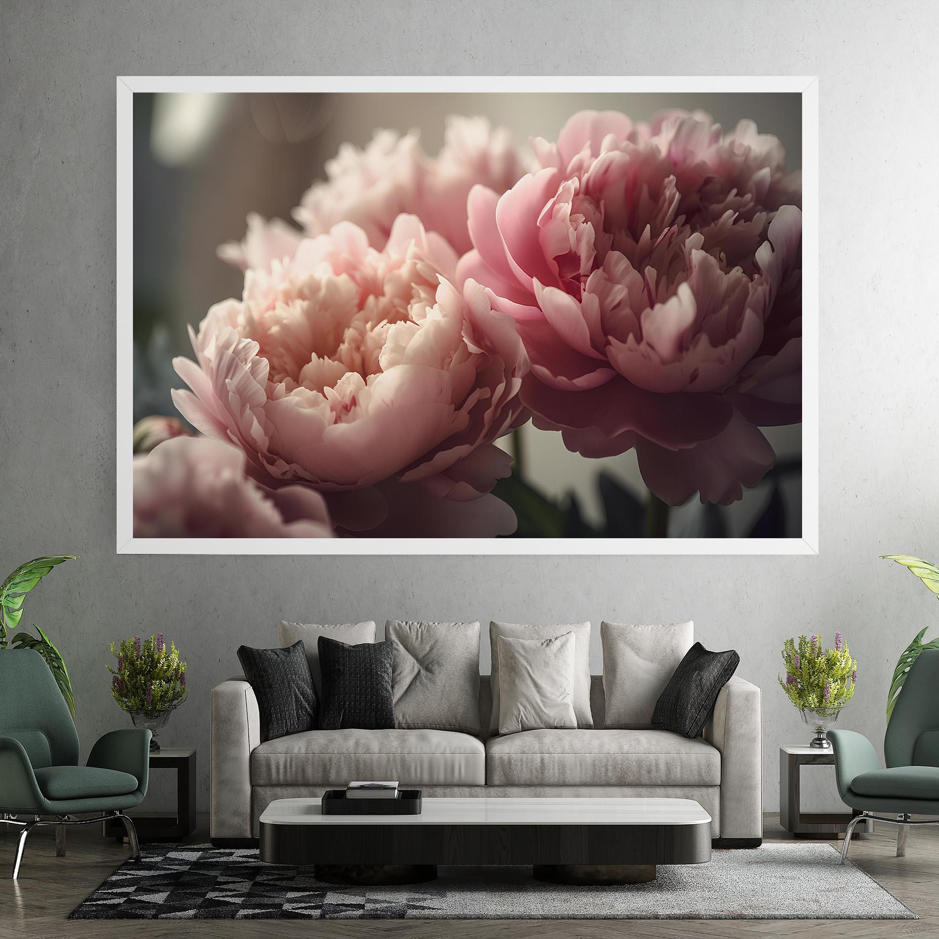 Tablou Canvas Cream Dreamy Peony mockup 7