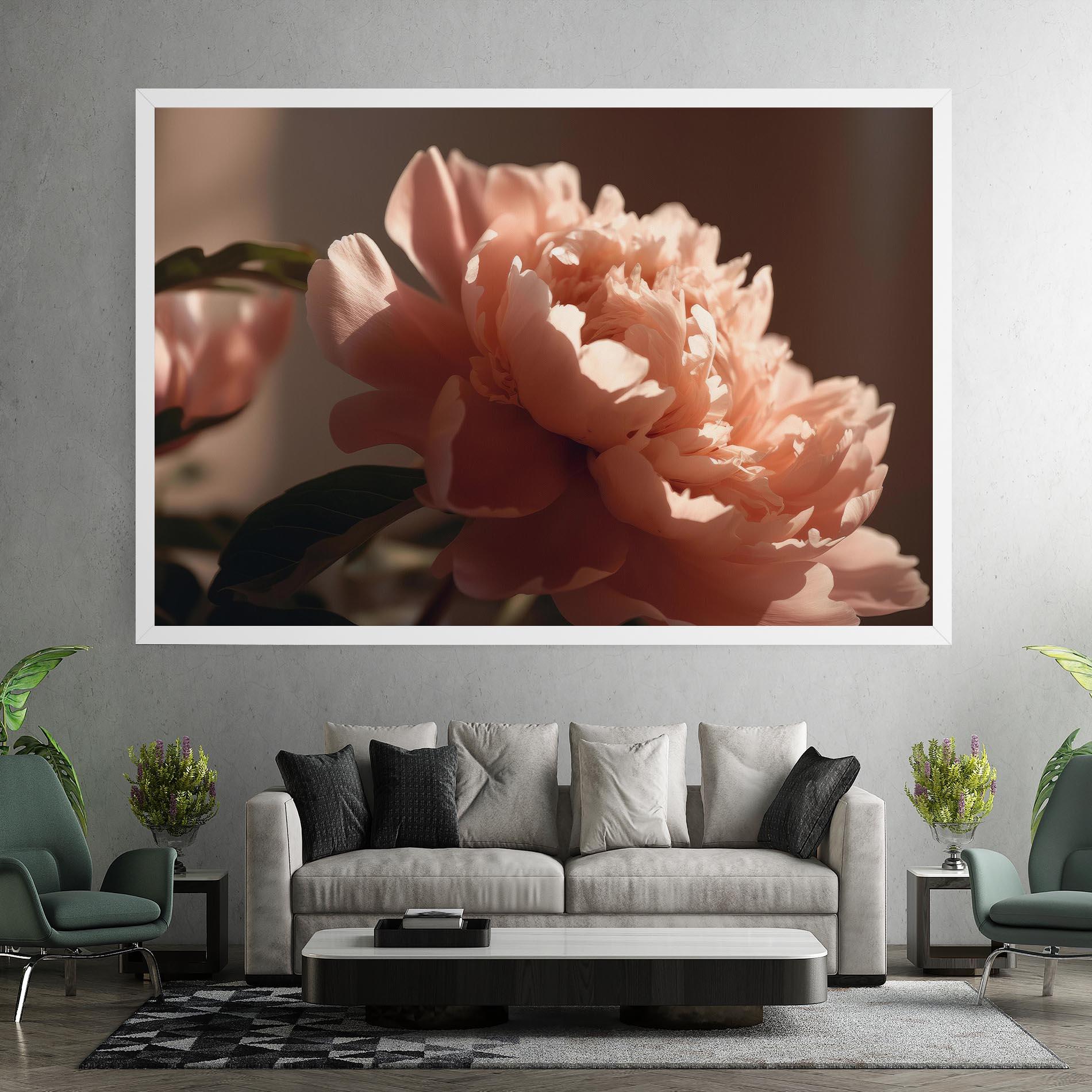 Tablou Canvas Light Orange Peony View mockup 7