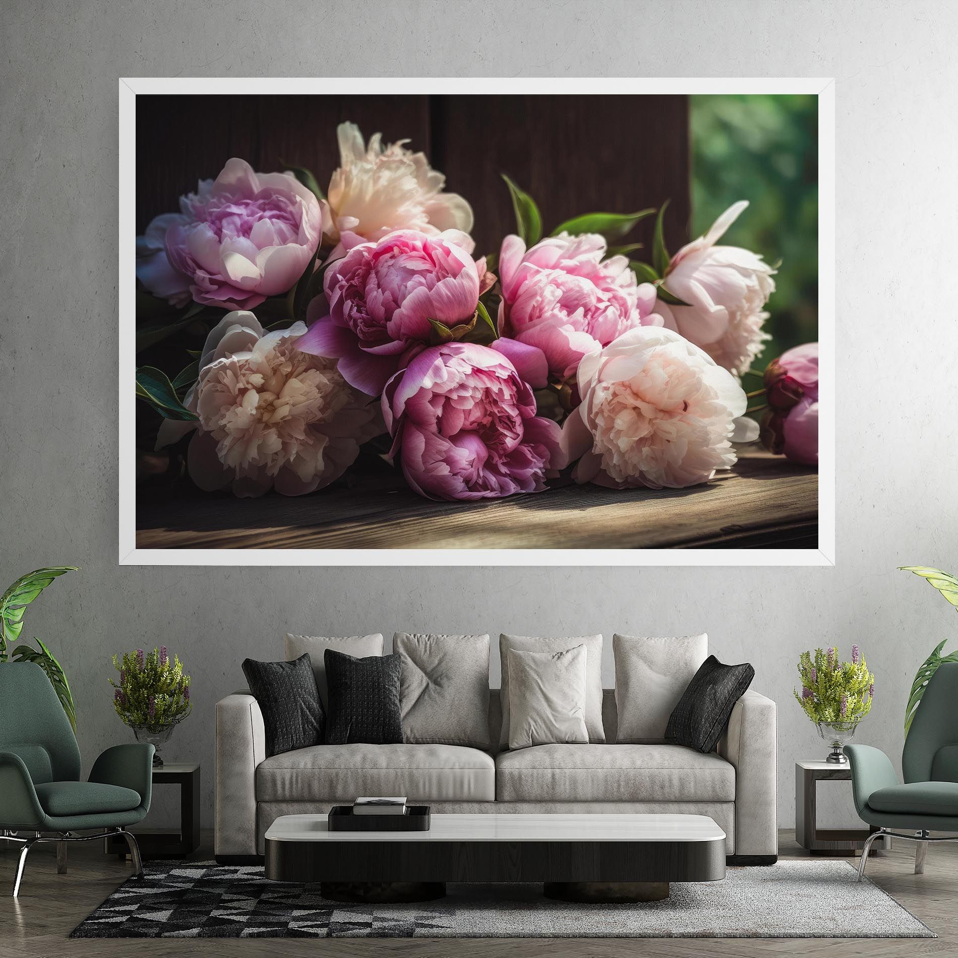 Peonies On The Table mockup 7