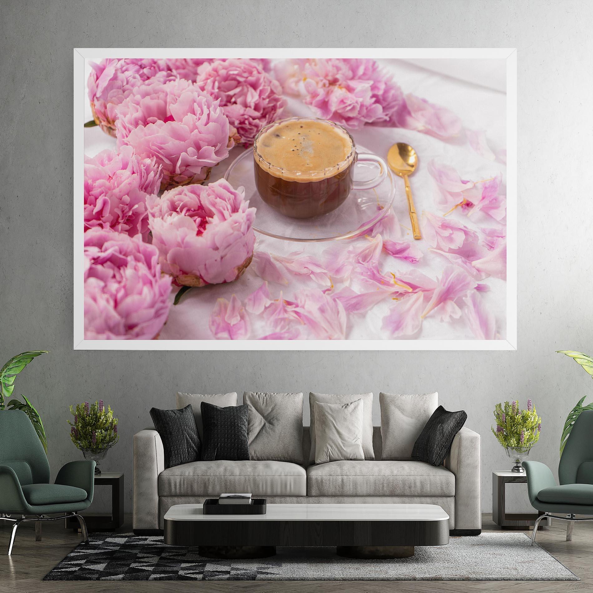 Tablou Canvas Peony And Coffee mockup 7