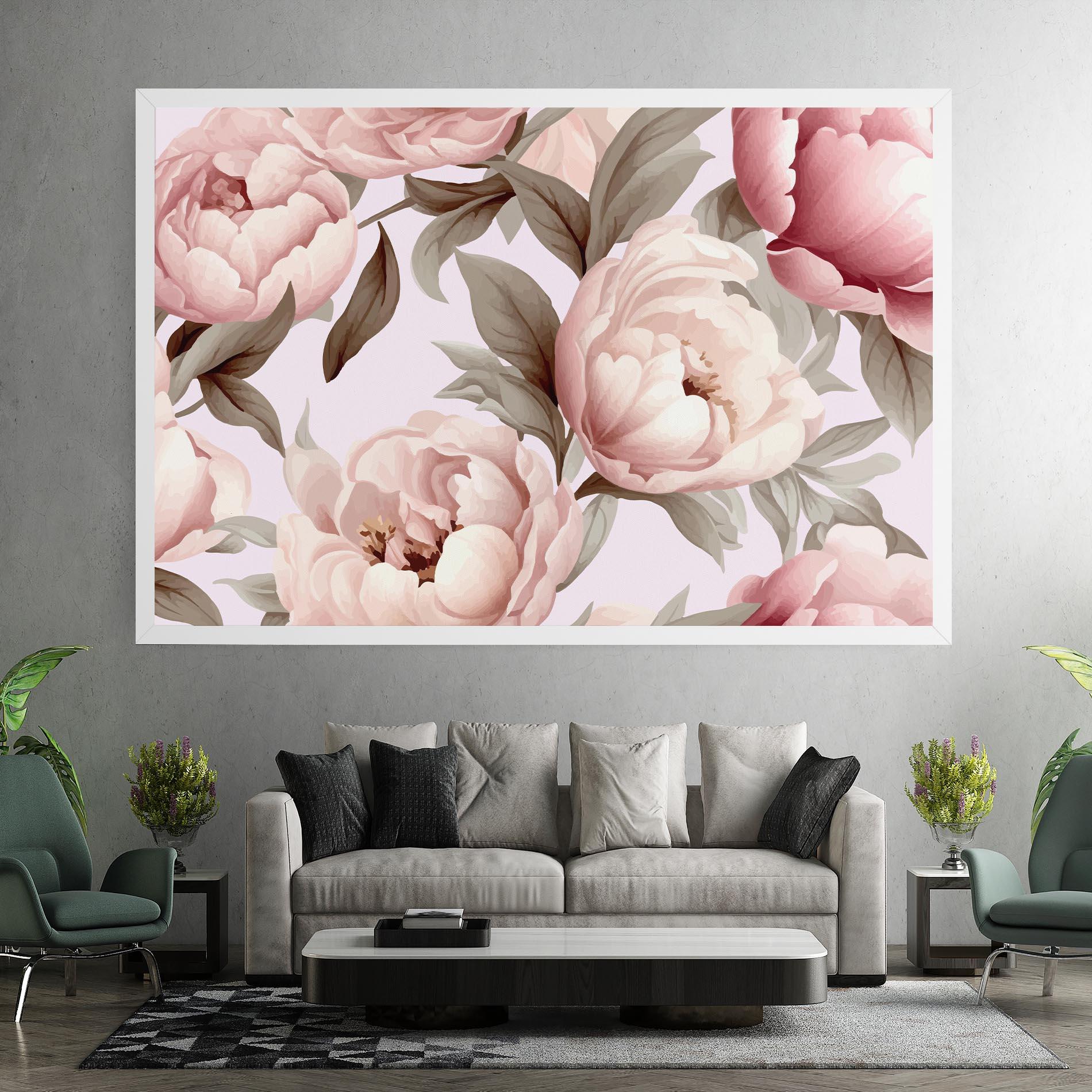 Tablou Canvas Pink Peony Buds mockup 7