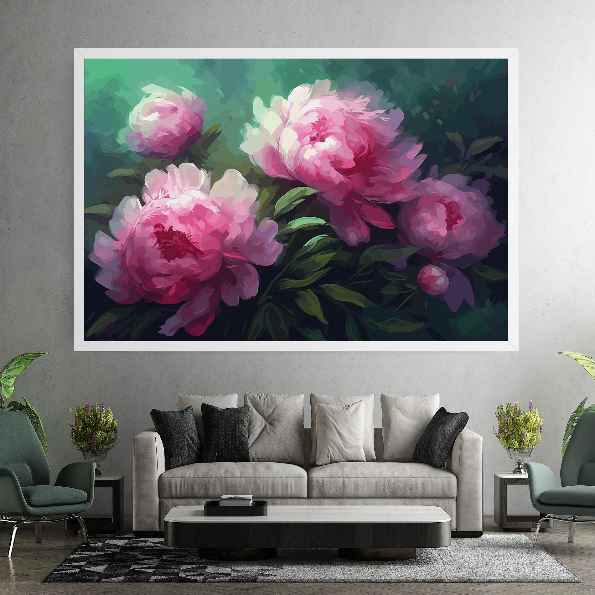 Tablou Canvas Pretty Peony Paint mockup 7