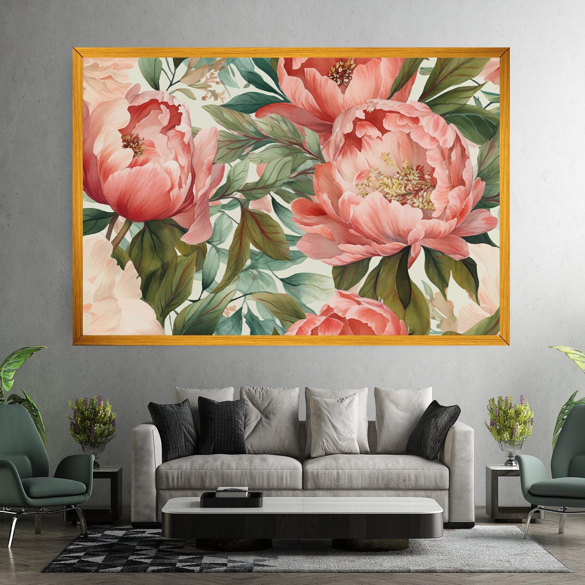 Tablou Canvas Light Red Peony mockup 7