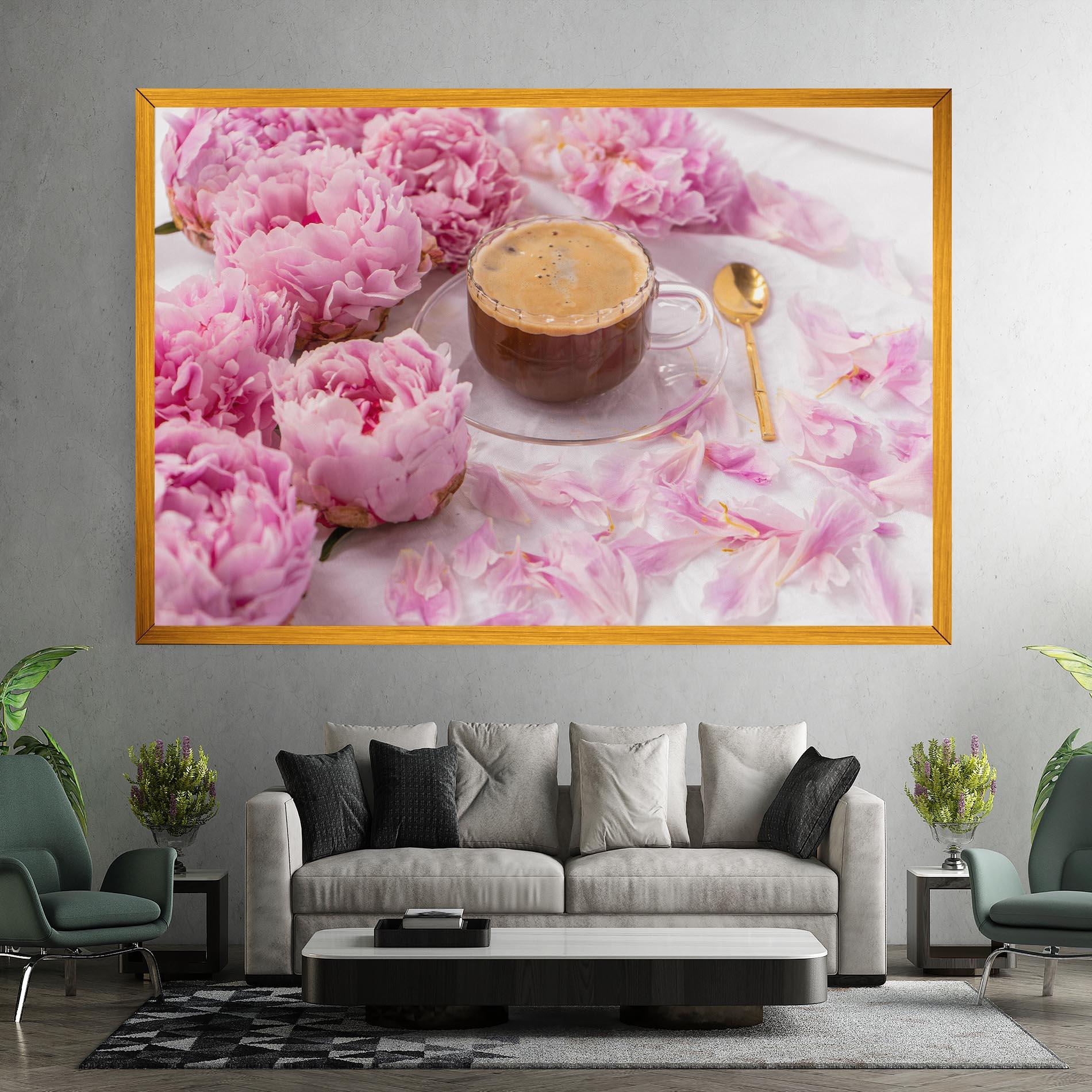 Tablou Canvas Peony And Coffee mockup 7