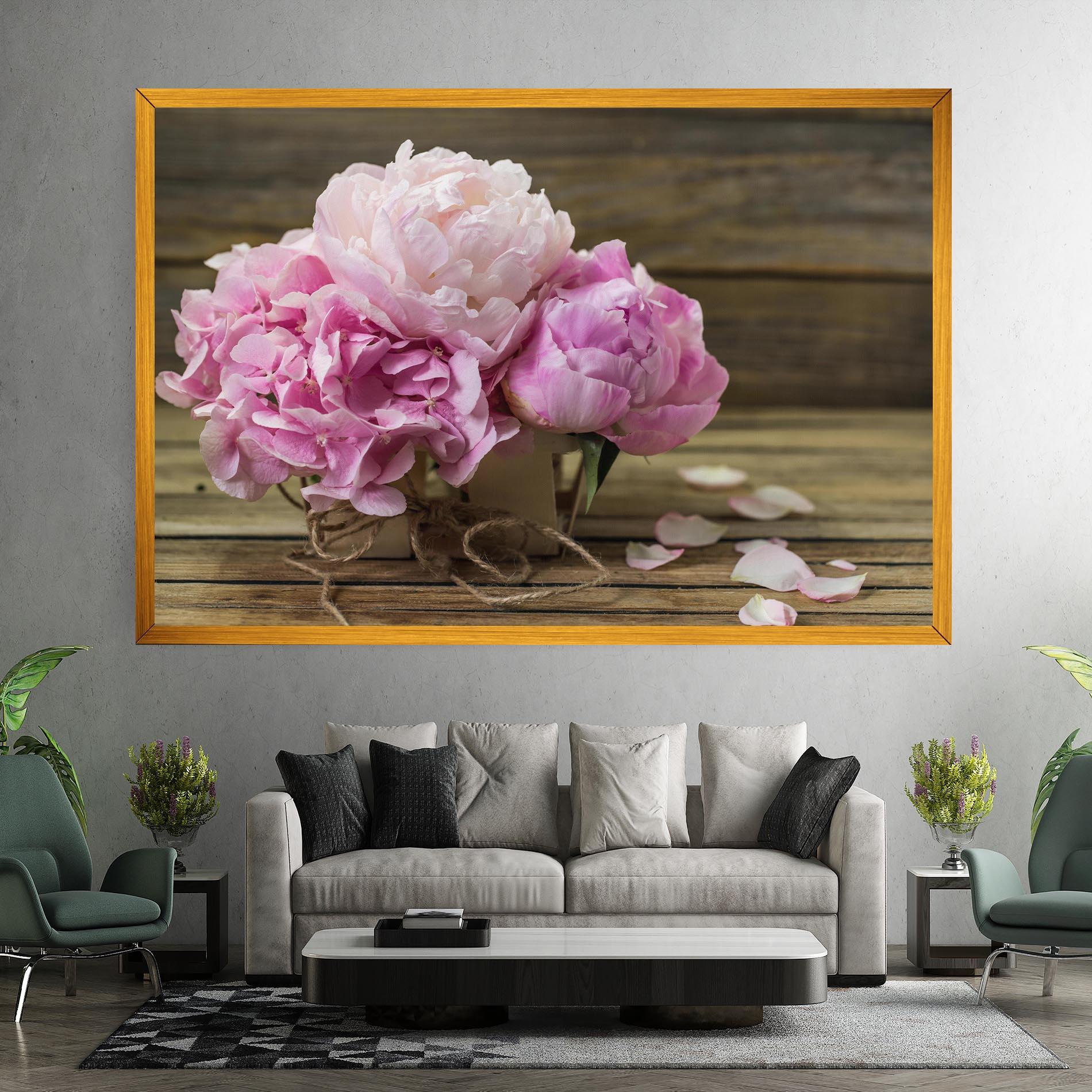 Tablou Canvas Peony On Table mockup 7