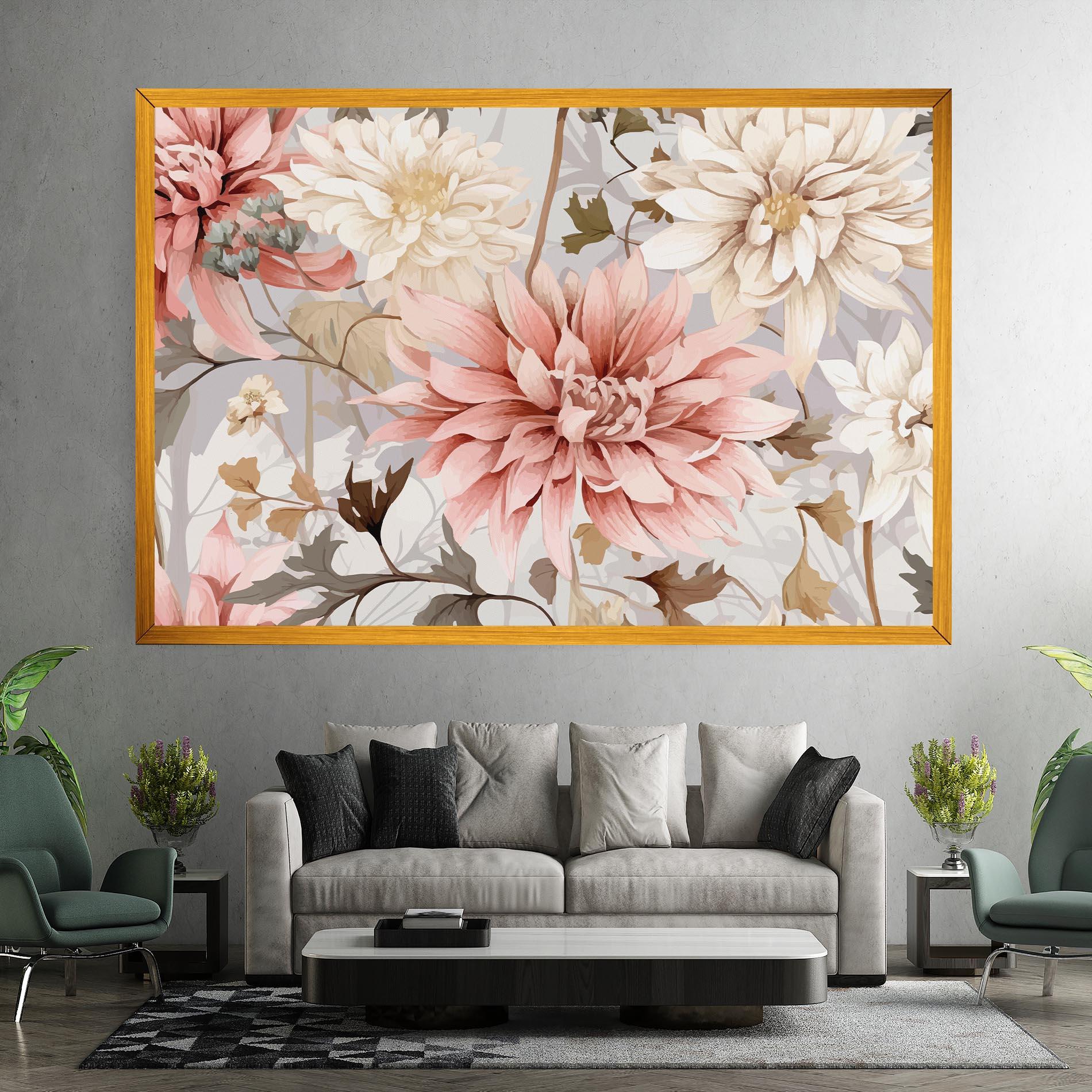 Tablou Canvas Pink Cream Open Peony mockup 7