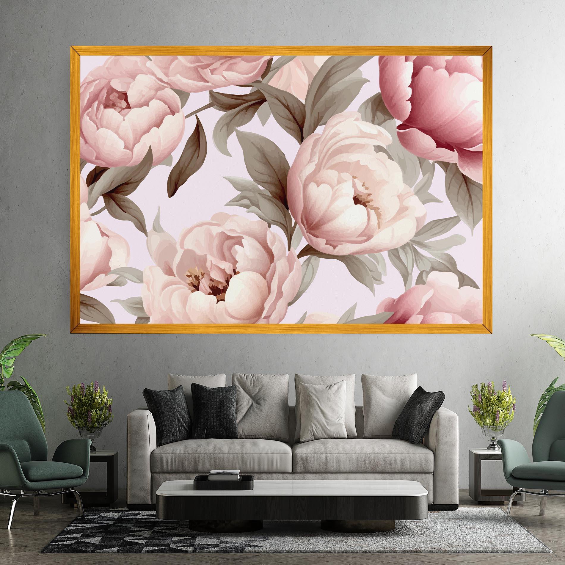 Tablou Canvas Pink Peony Buds mockup 7