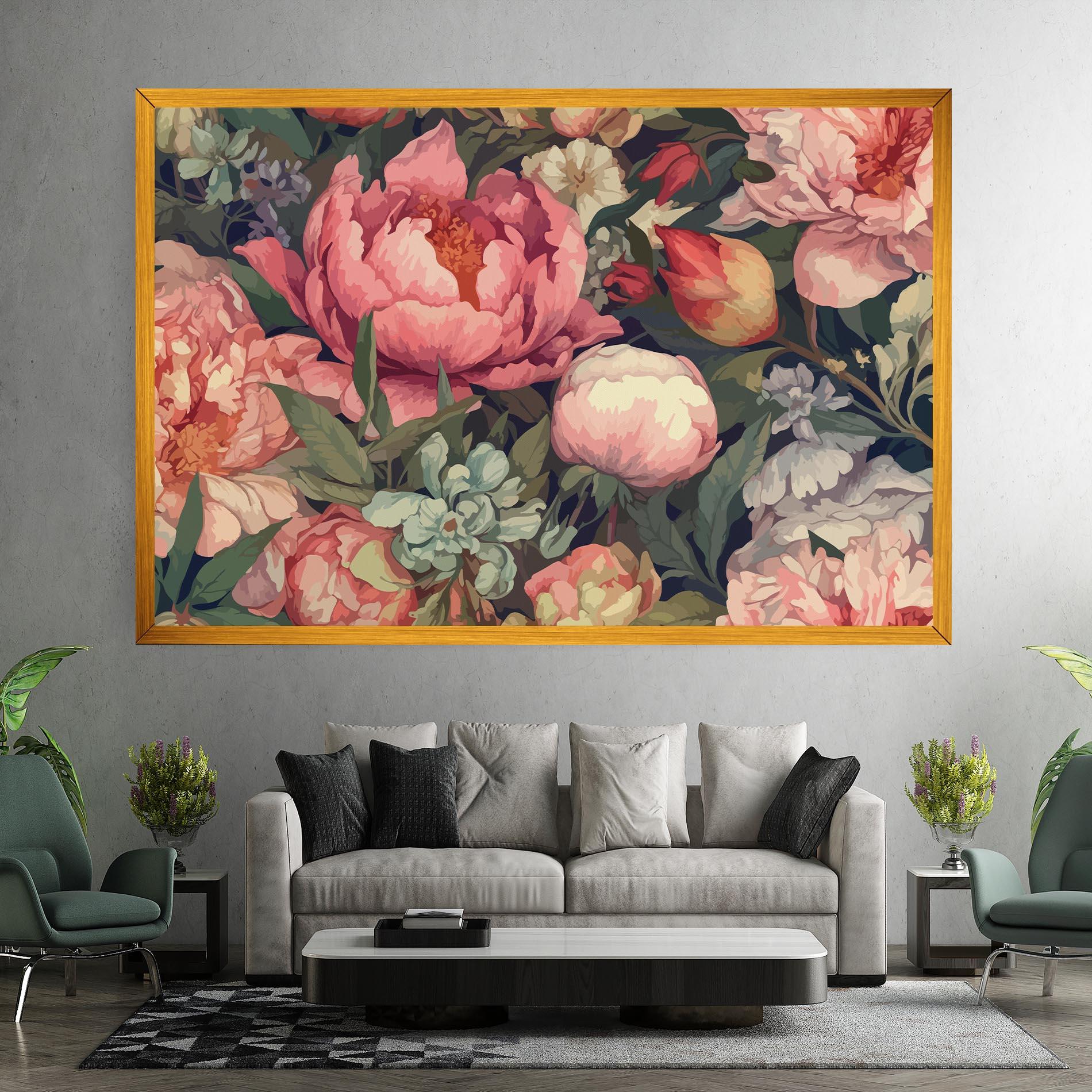 Tablou Canvas Pretty Artistic Peony mockup 7
