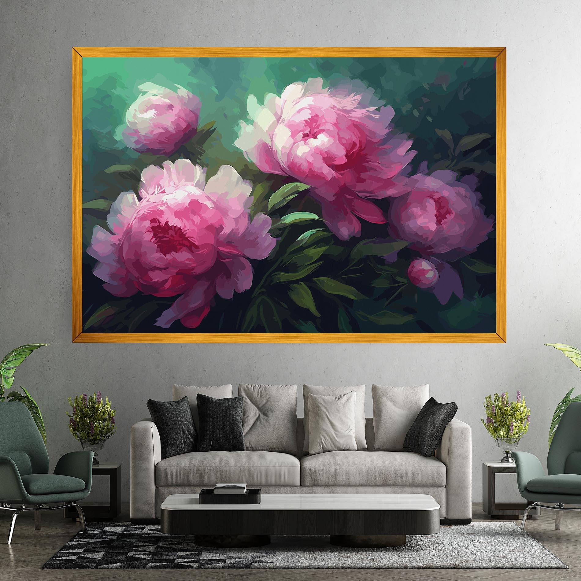 Tablou Canvas Pretty Peony Paint mockup 7