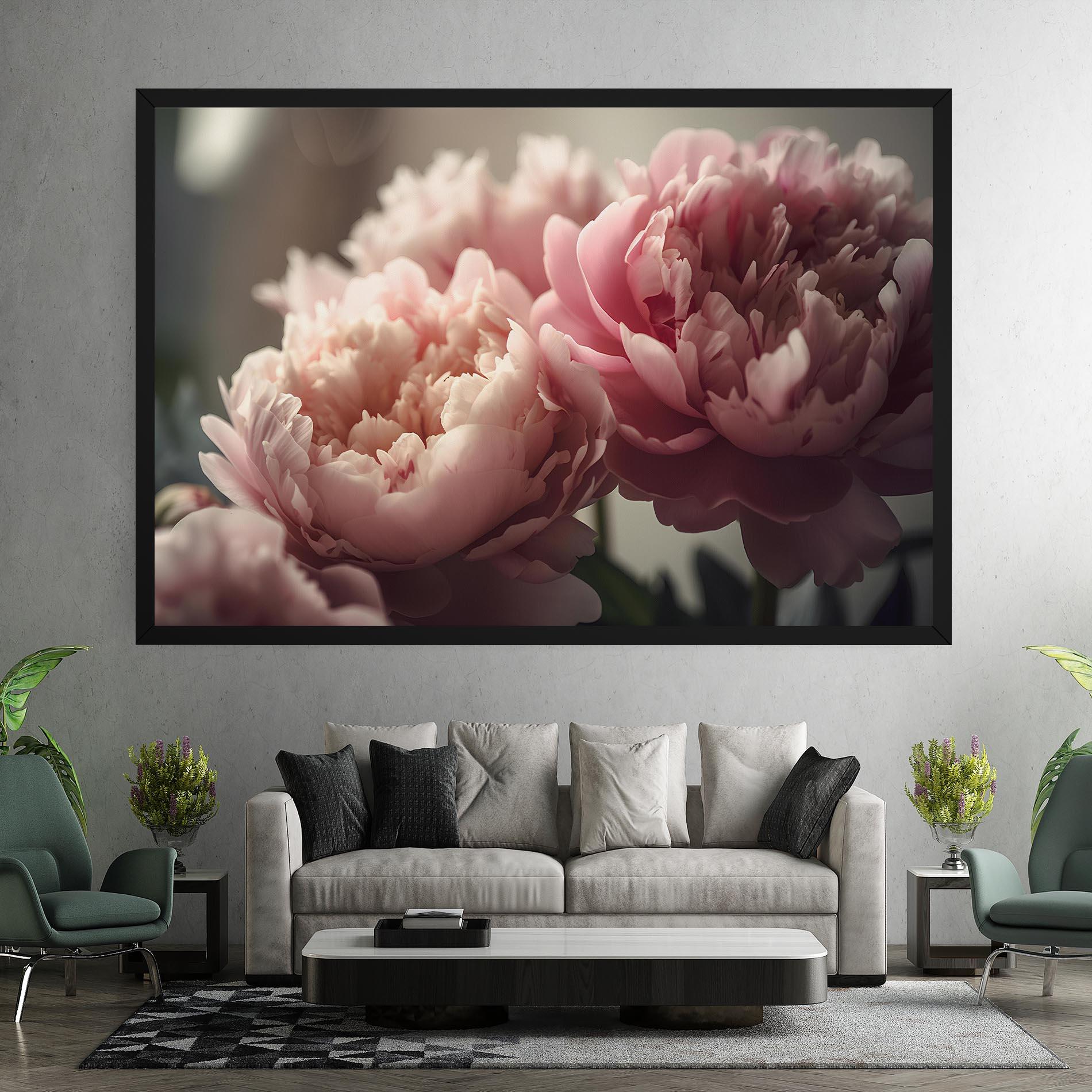 Tablou Canvas Cream Dreamy Peony mockup 7