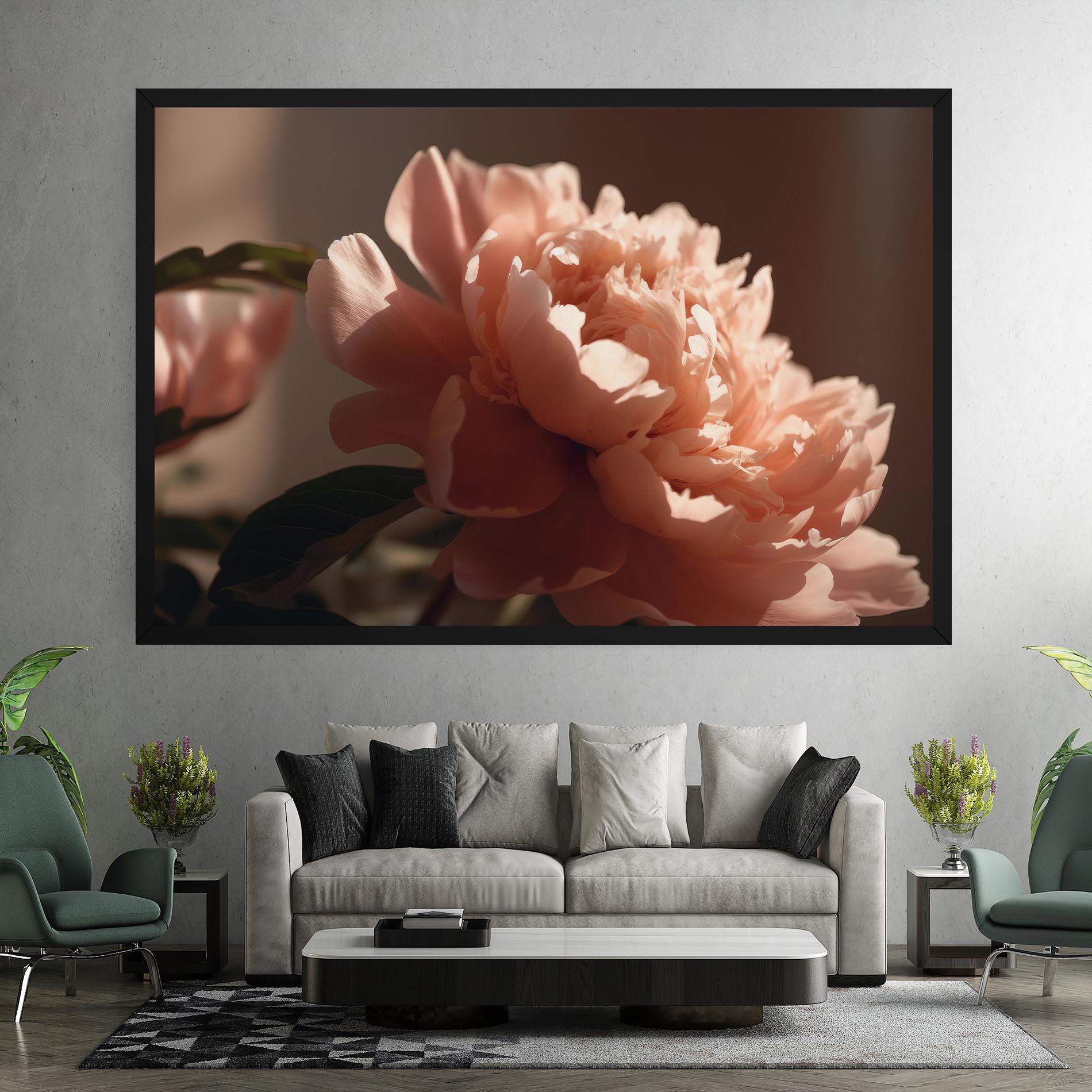Tablou Canvas Light Orange Peony View mockup 7