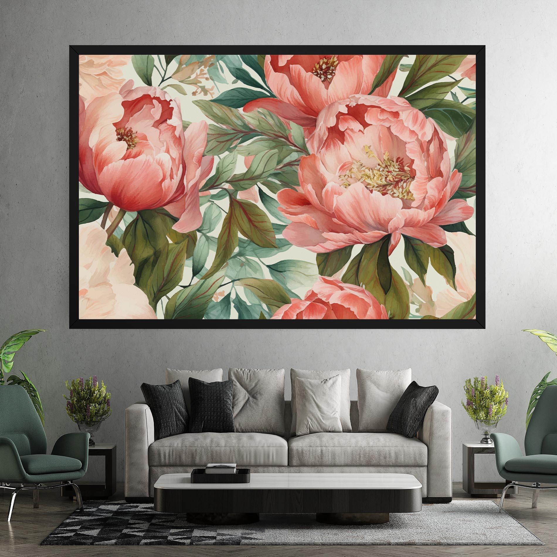 Tablou Canvas Light Red Peony mockup 7