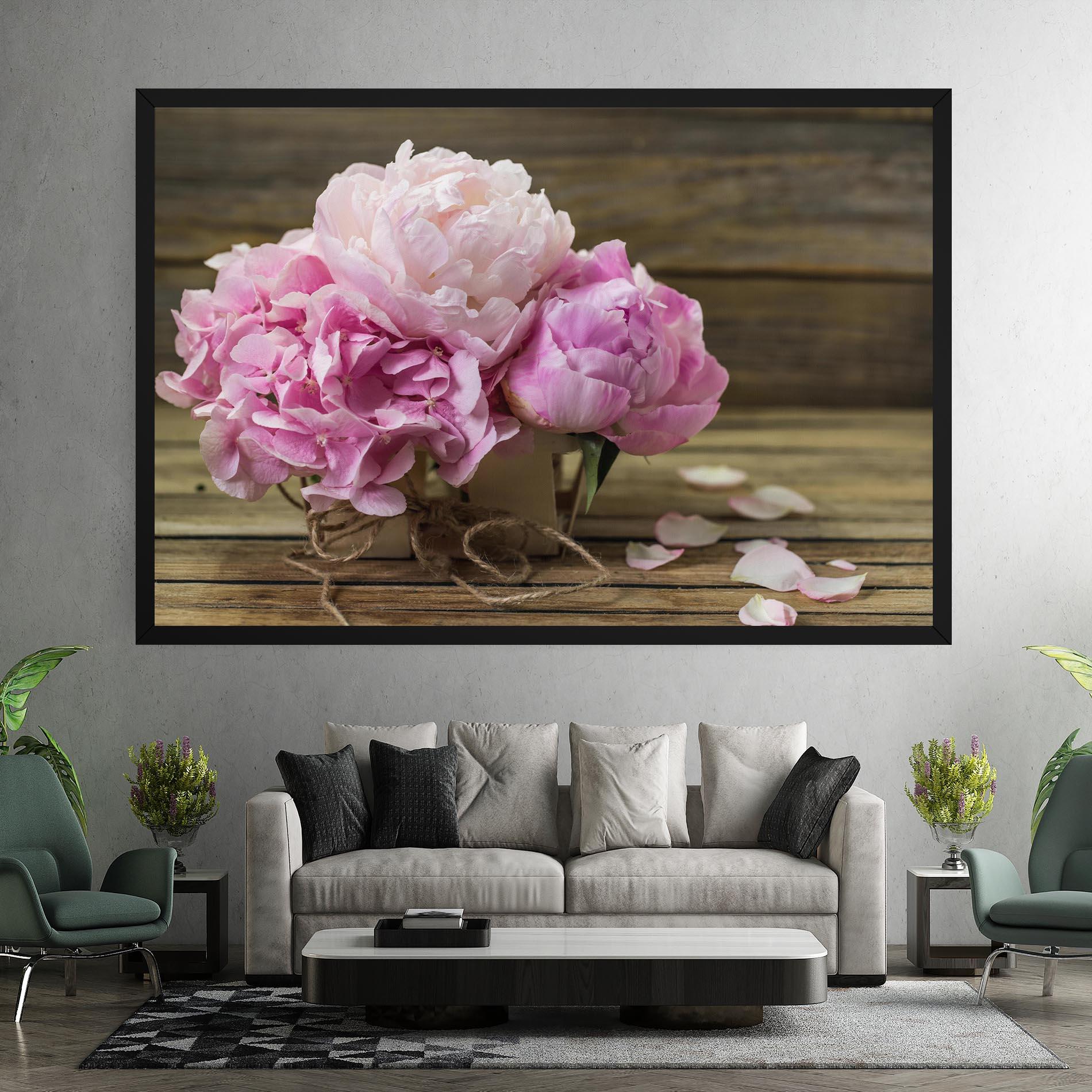 Tablou Canvas Peony On Table mockup 7