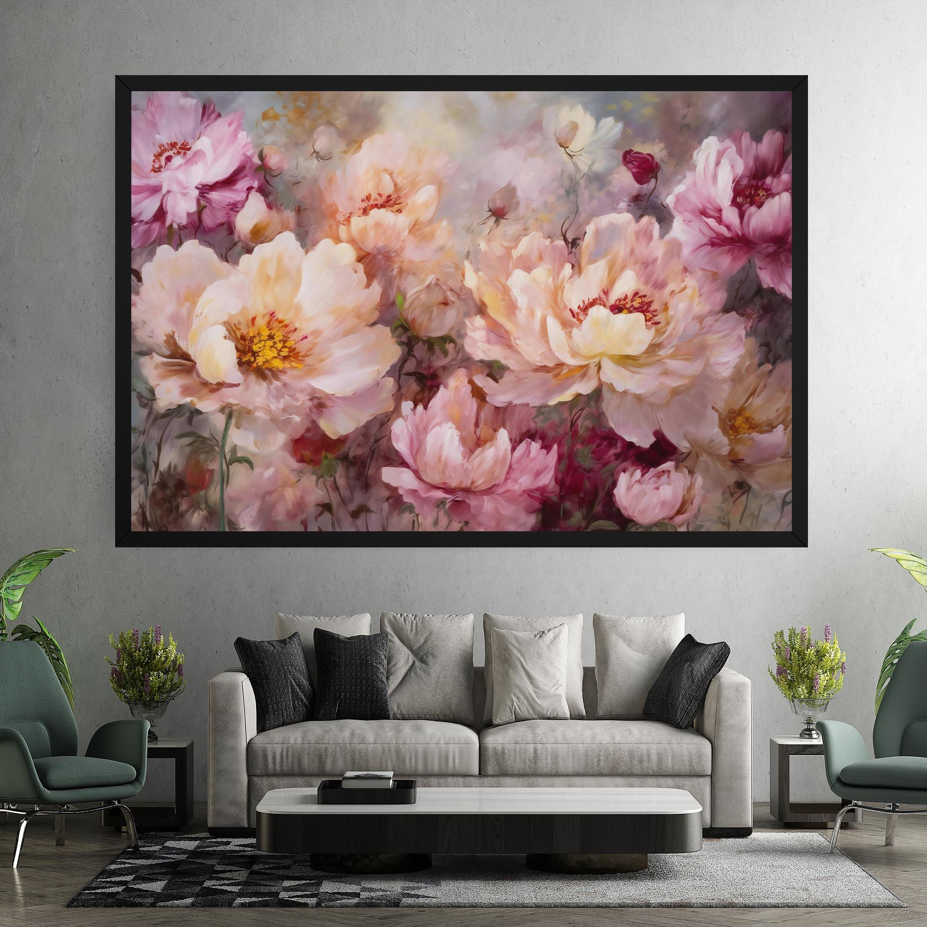 Tablou Canvas Peony Painting Art mockup 7