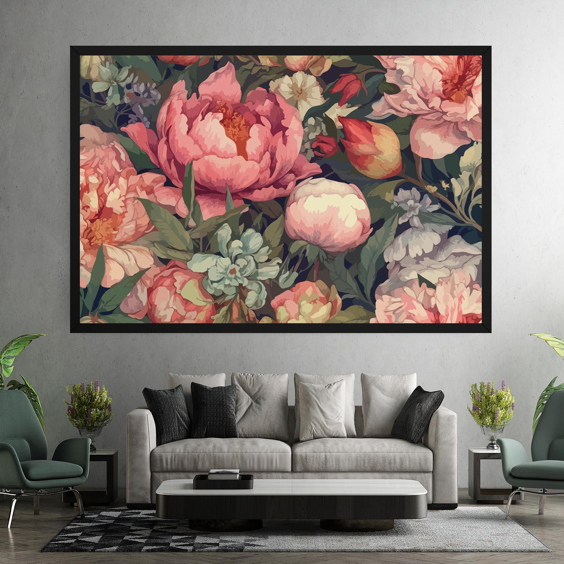 Tablou Canvas Pretty Artistic Peony mockup 7