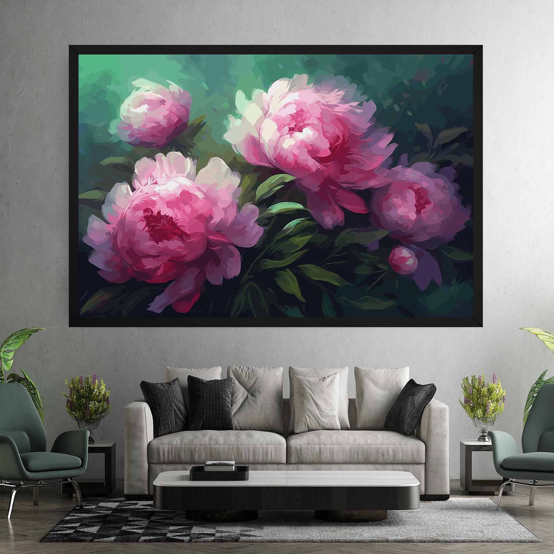 Tablou Canvas Pretty Peony Paint mockup 7