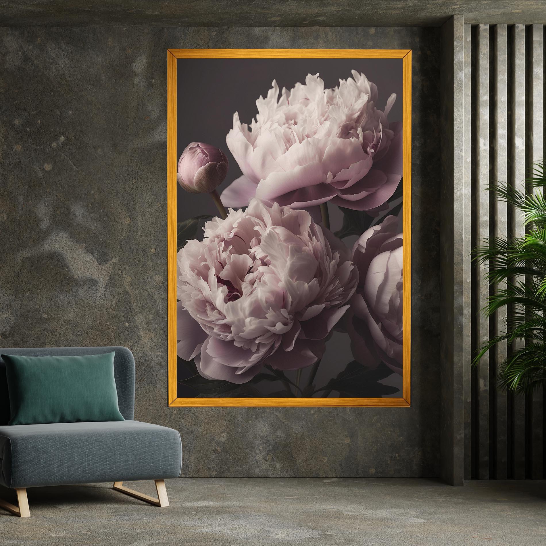 Tablou Canvas Grey Pastel Pink Peony mockup 7