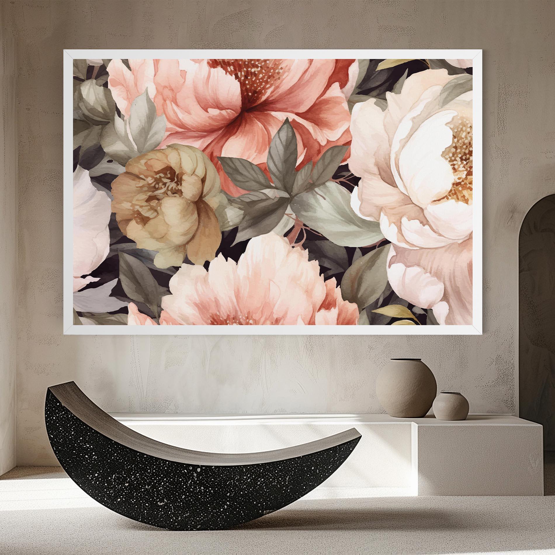 Tablou Canvas Cream Pink Peony mockup 8