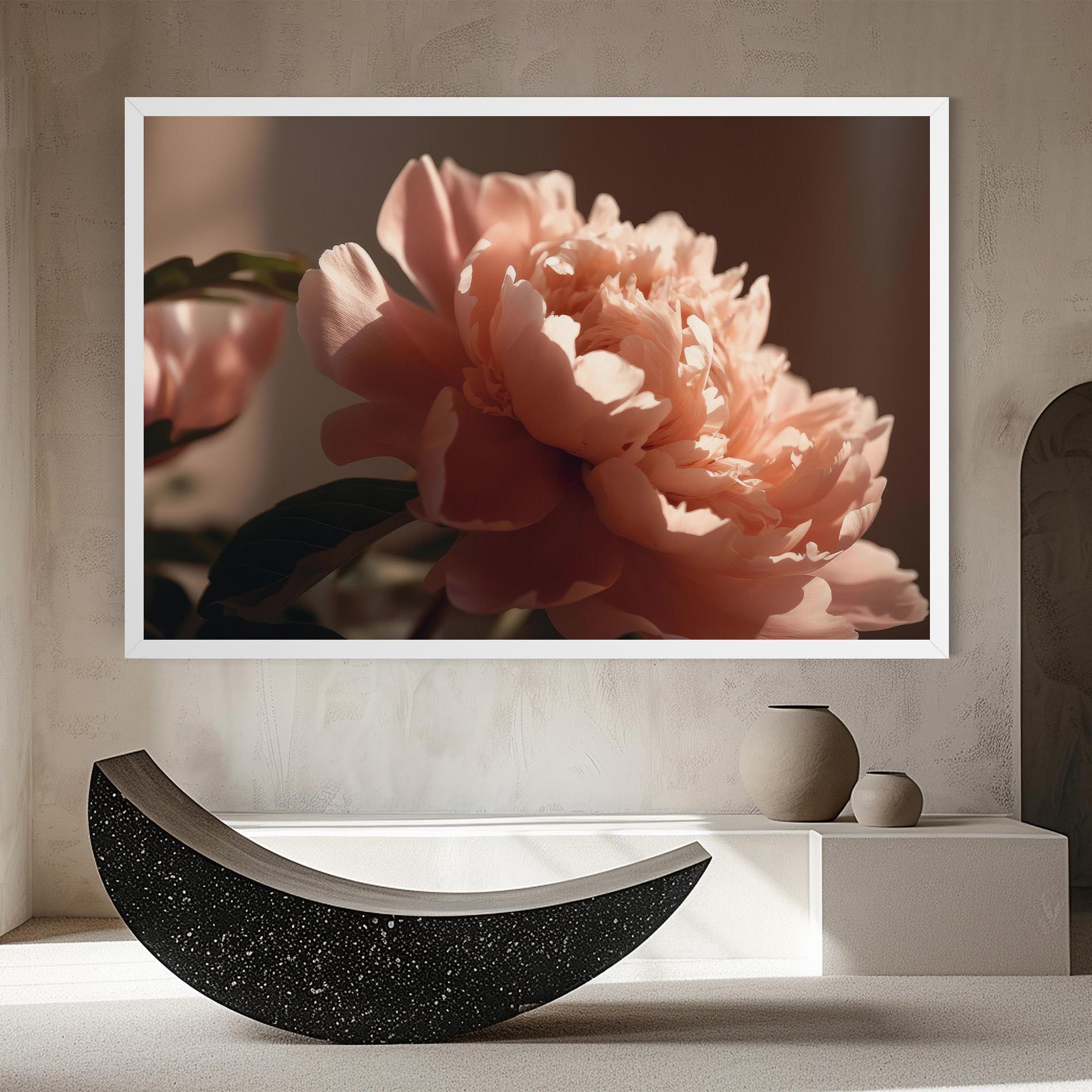 Tablou Canvas Light Orange Peony View mockup 8