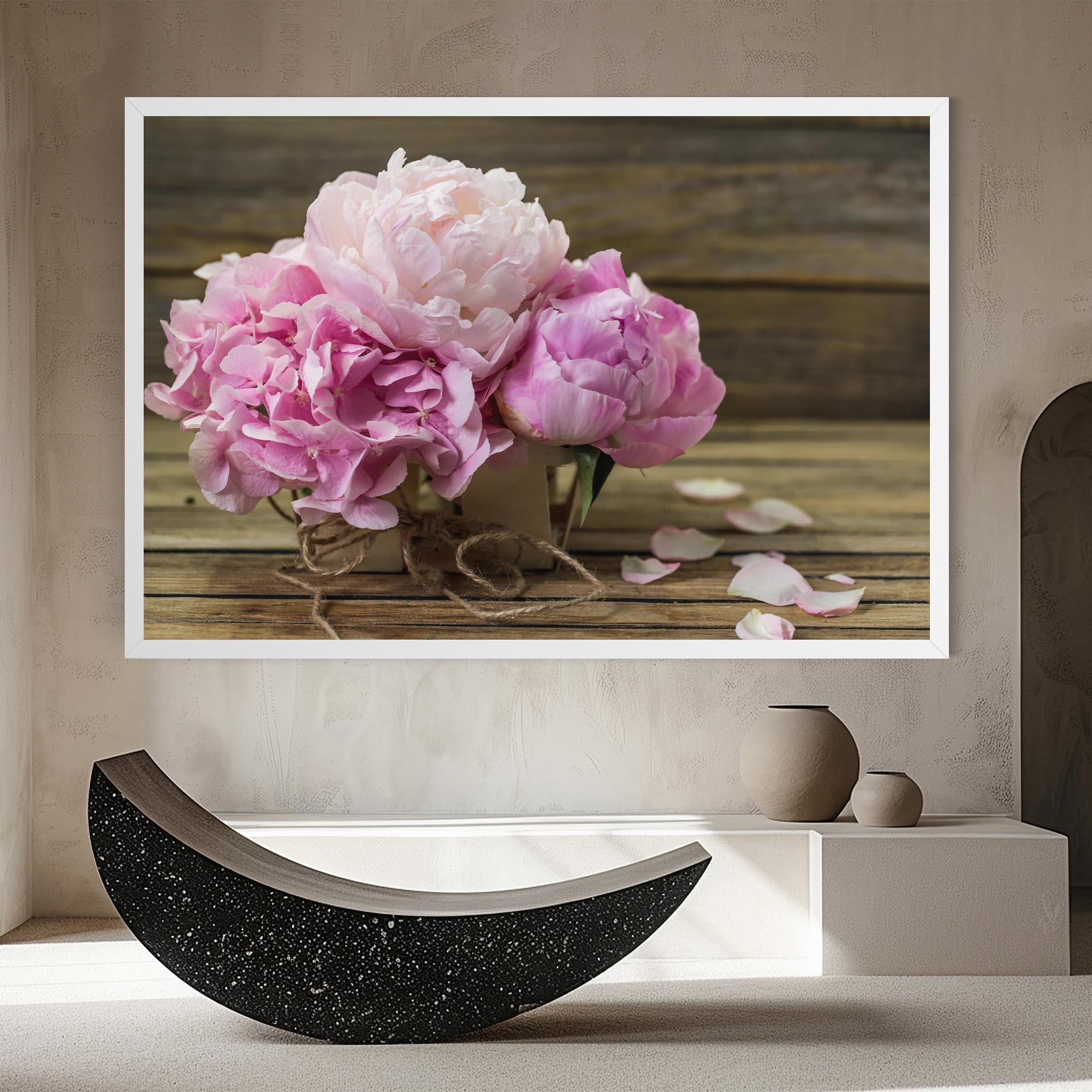 Tablou Canvas Peony On Table mockup 8