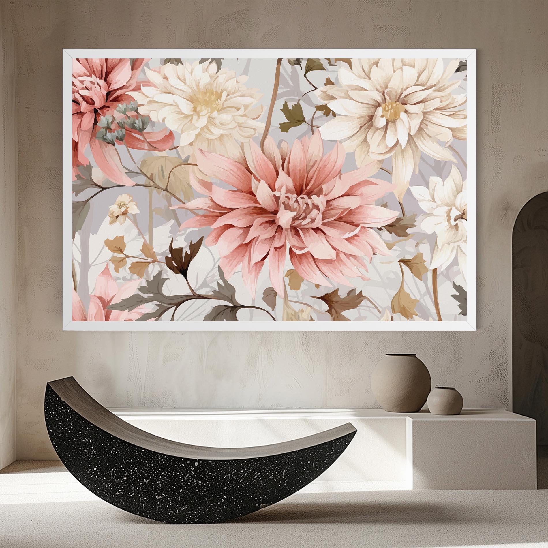 Tablou Canvas Pink Cream Open Peony mockup 8