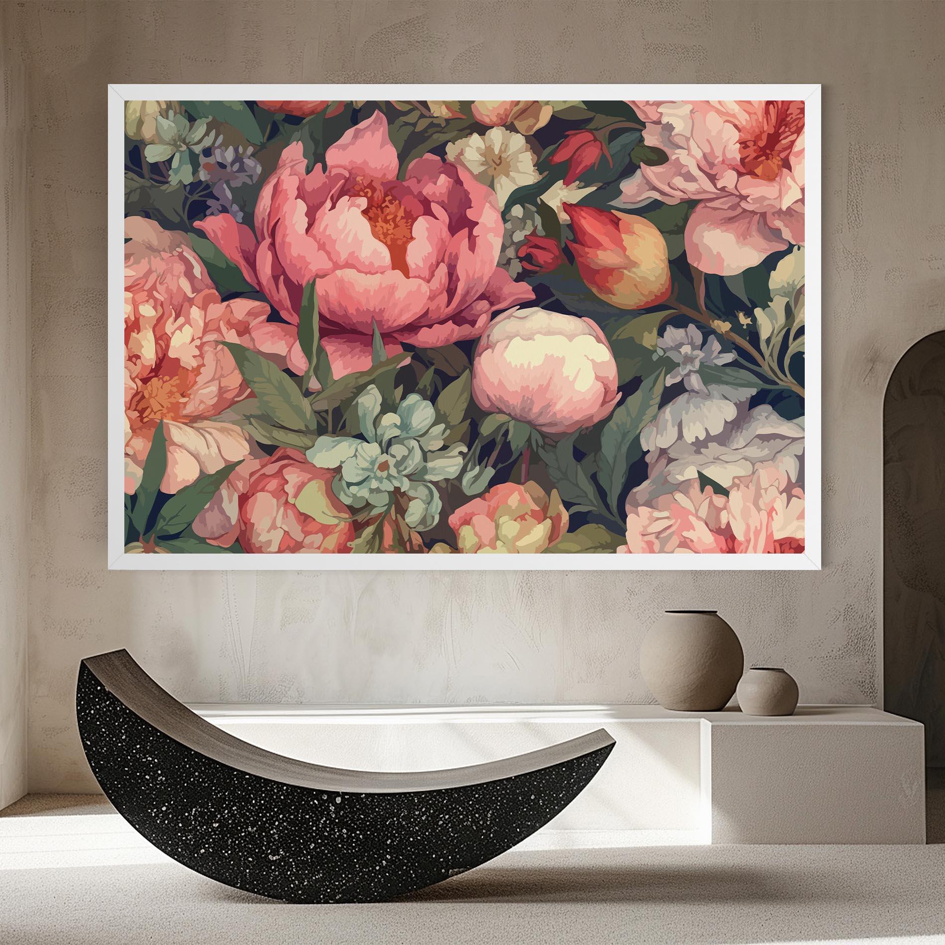 Tablou Canvas Pretty Artistic Peony mockup 8