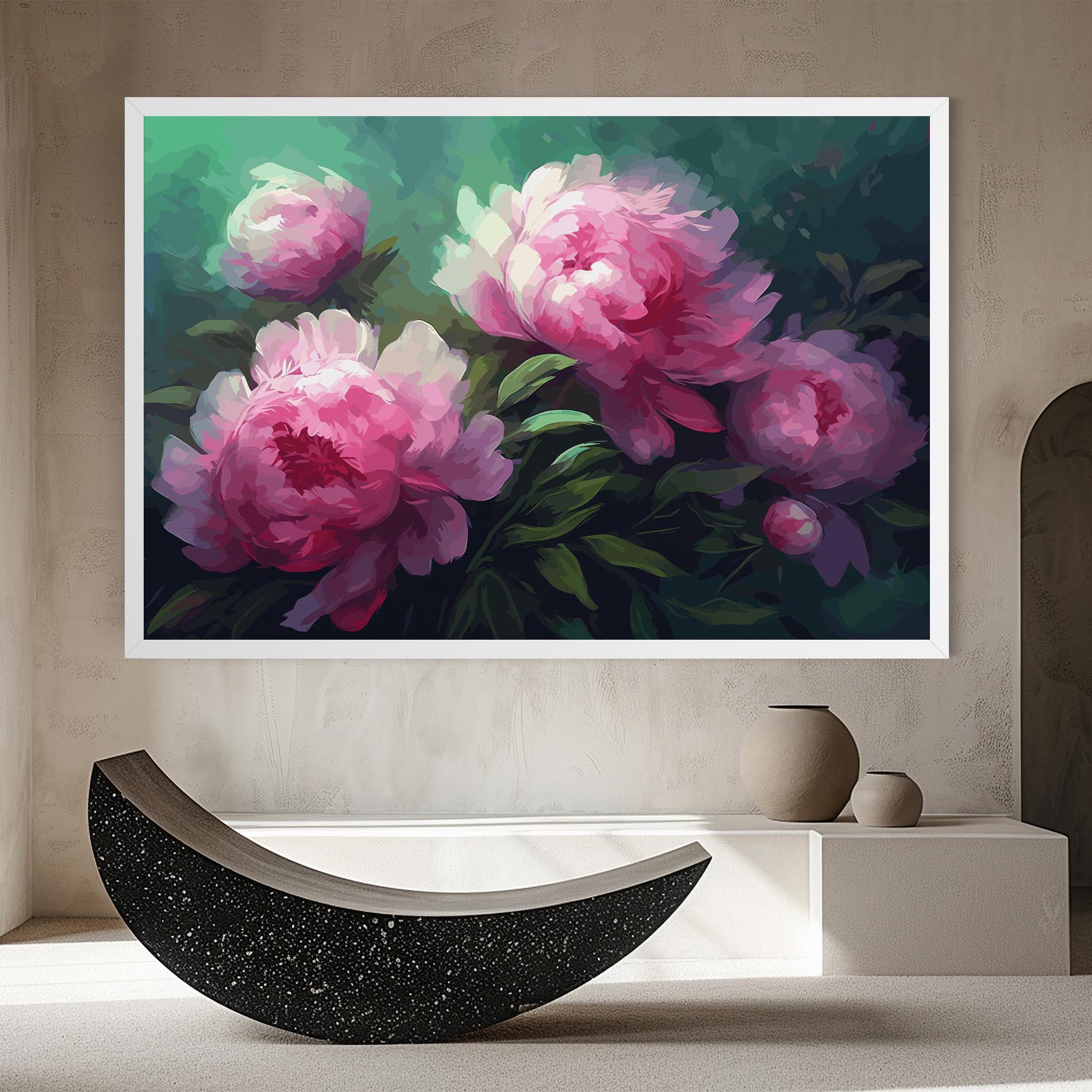 Tablou Canvas Pretty Peony Paint mockup 8