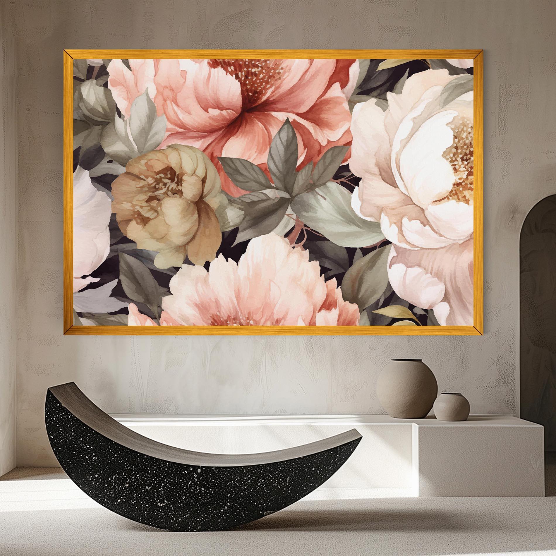 Tablou Canvas Cream Pink Peony mockup 8