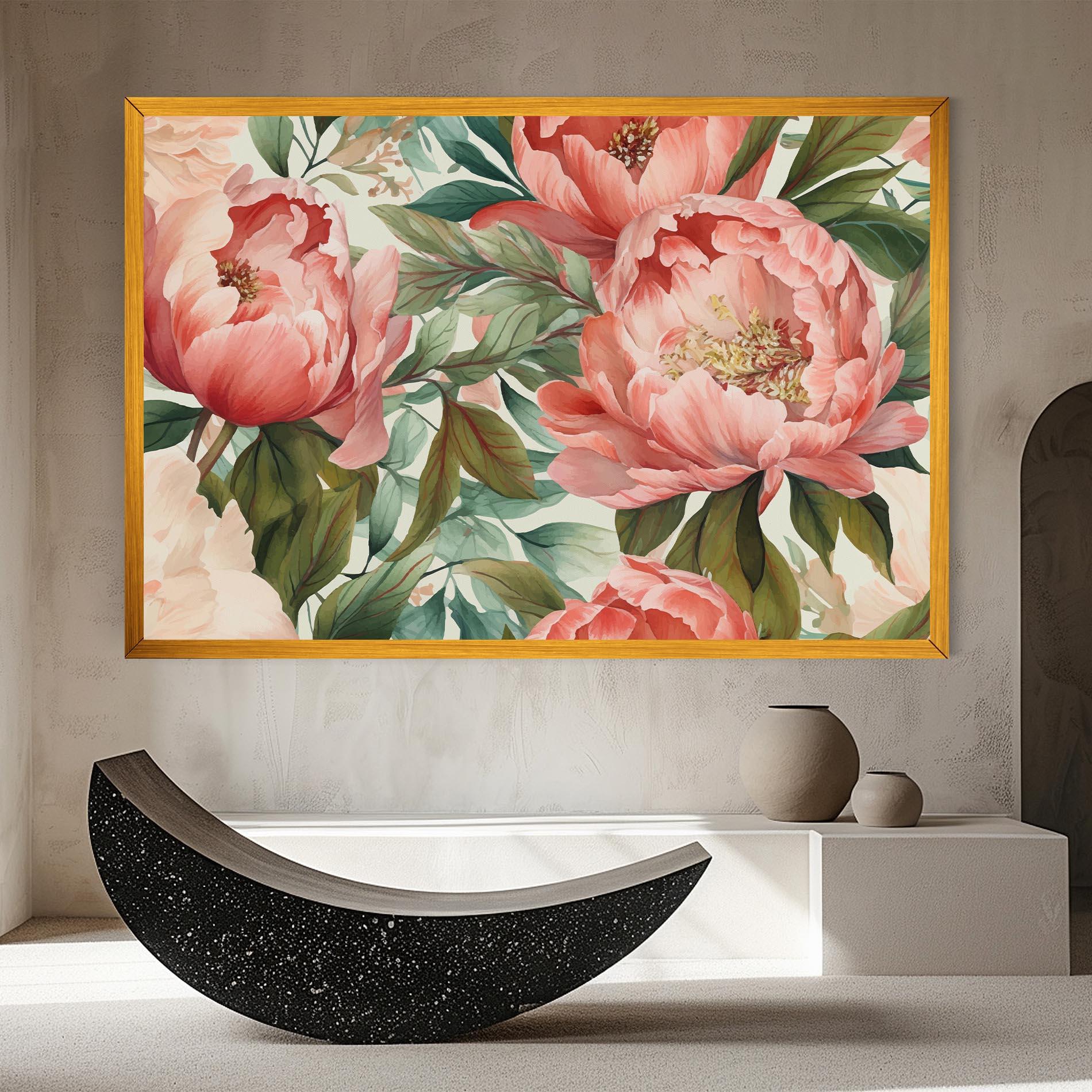 Tablou Canvas Light Red Peony mockup 8