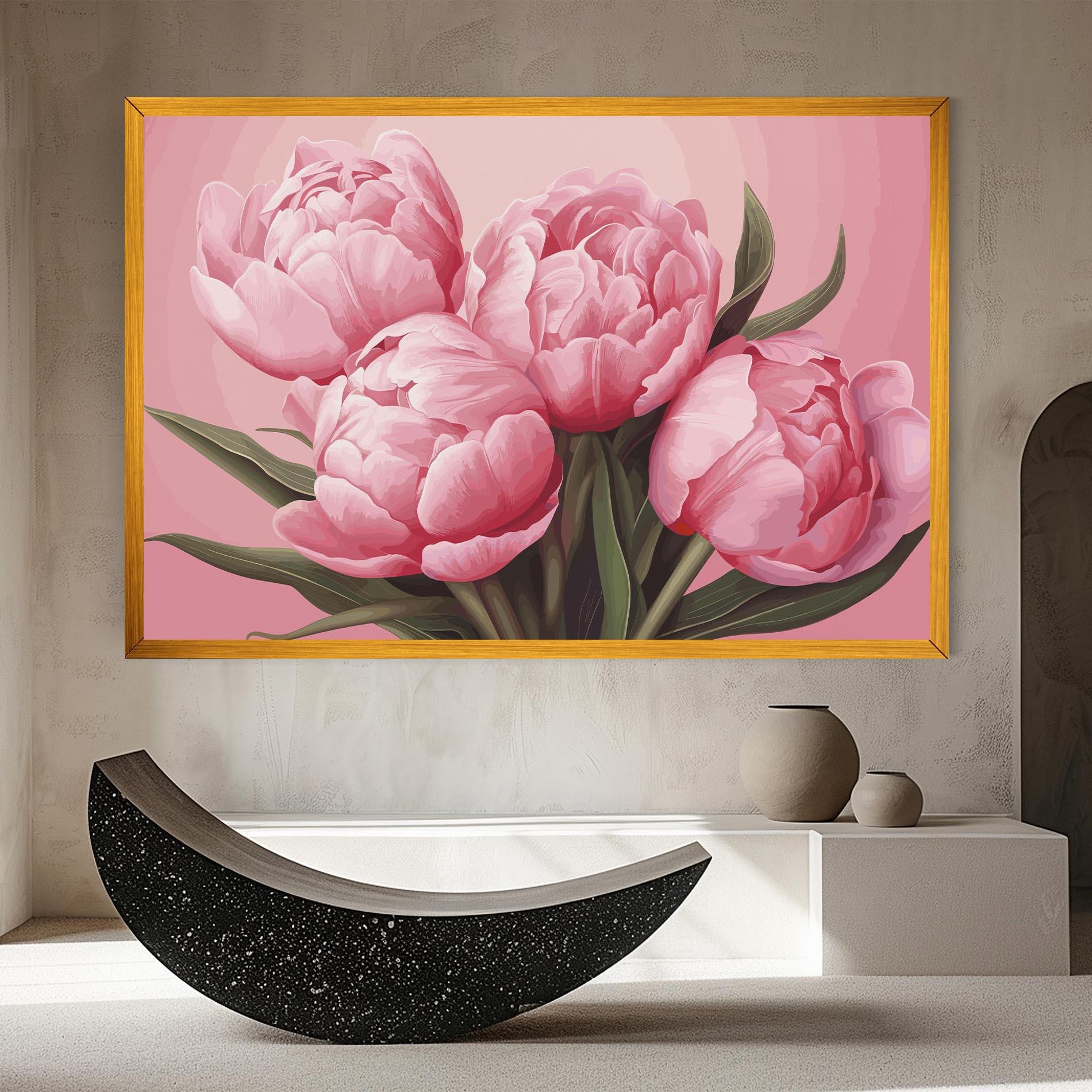 Tablou Canvas Peony On Pink mockup 8