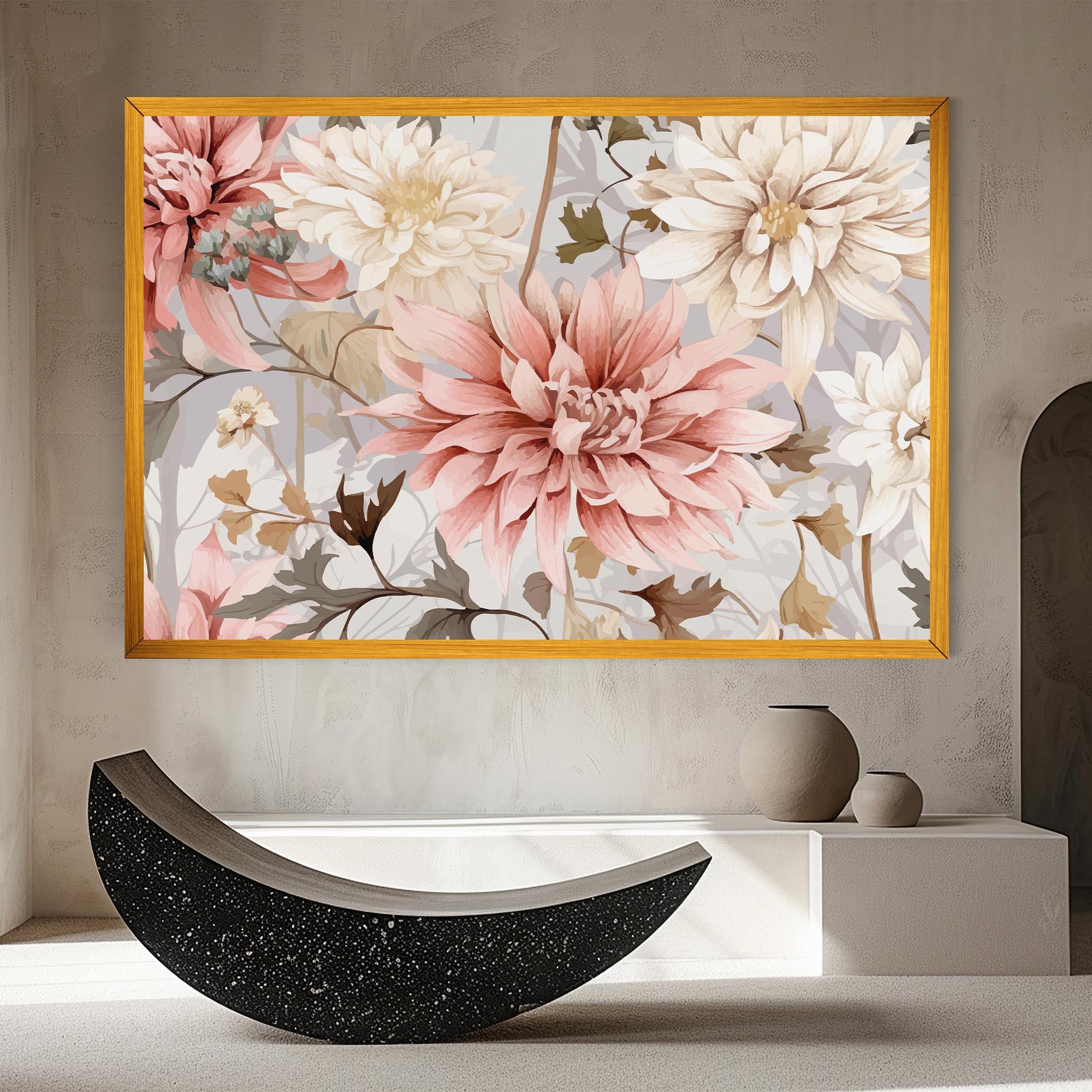 Tablou Canvas Pink Cream Open Peony mockup 8