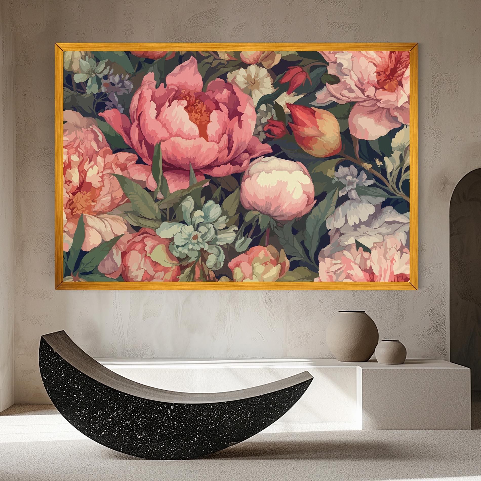 Tablou Canvas Pretty Artistic Peony mockup 8