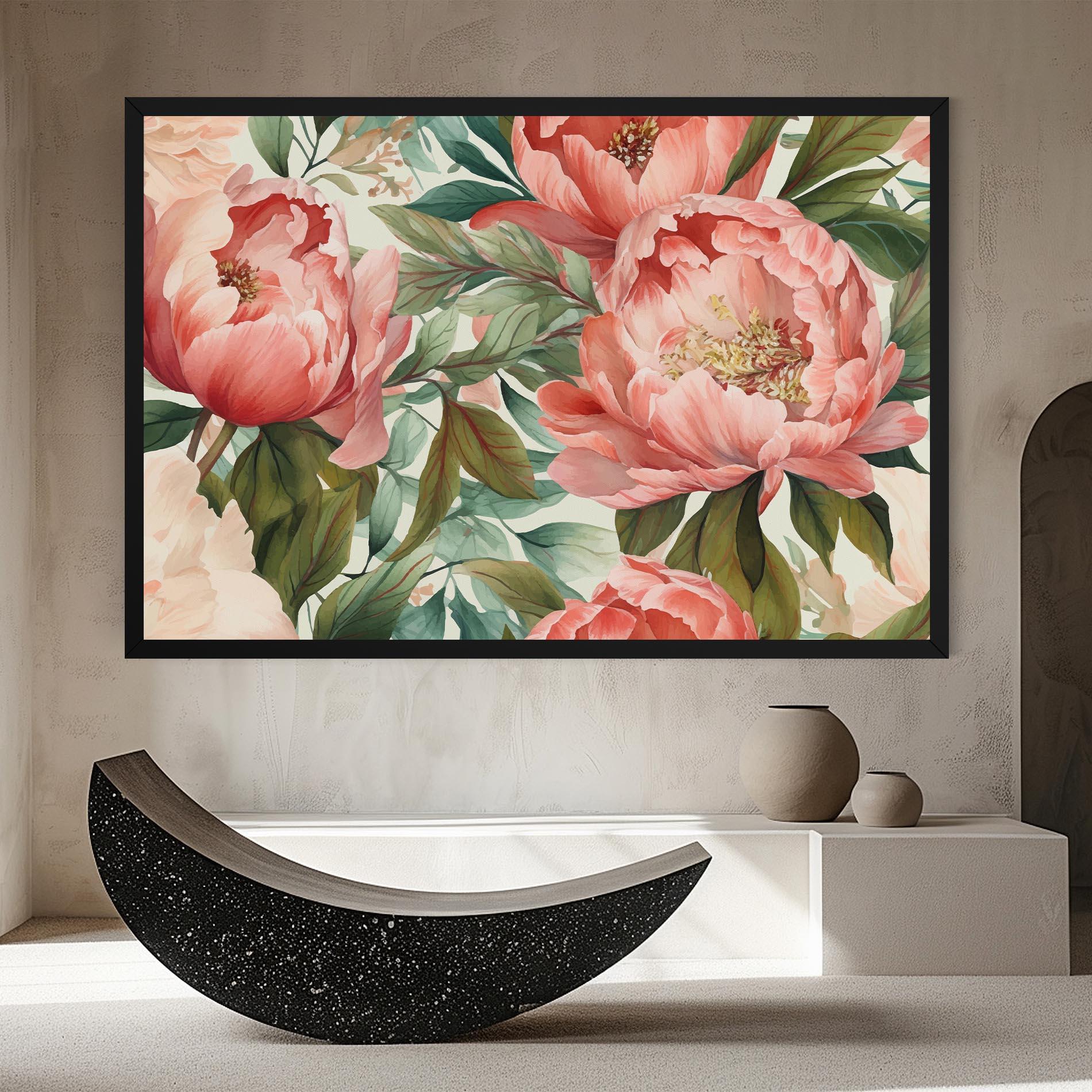 Tablou Canvas Light Red Peony mockup 8