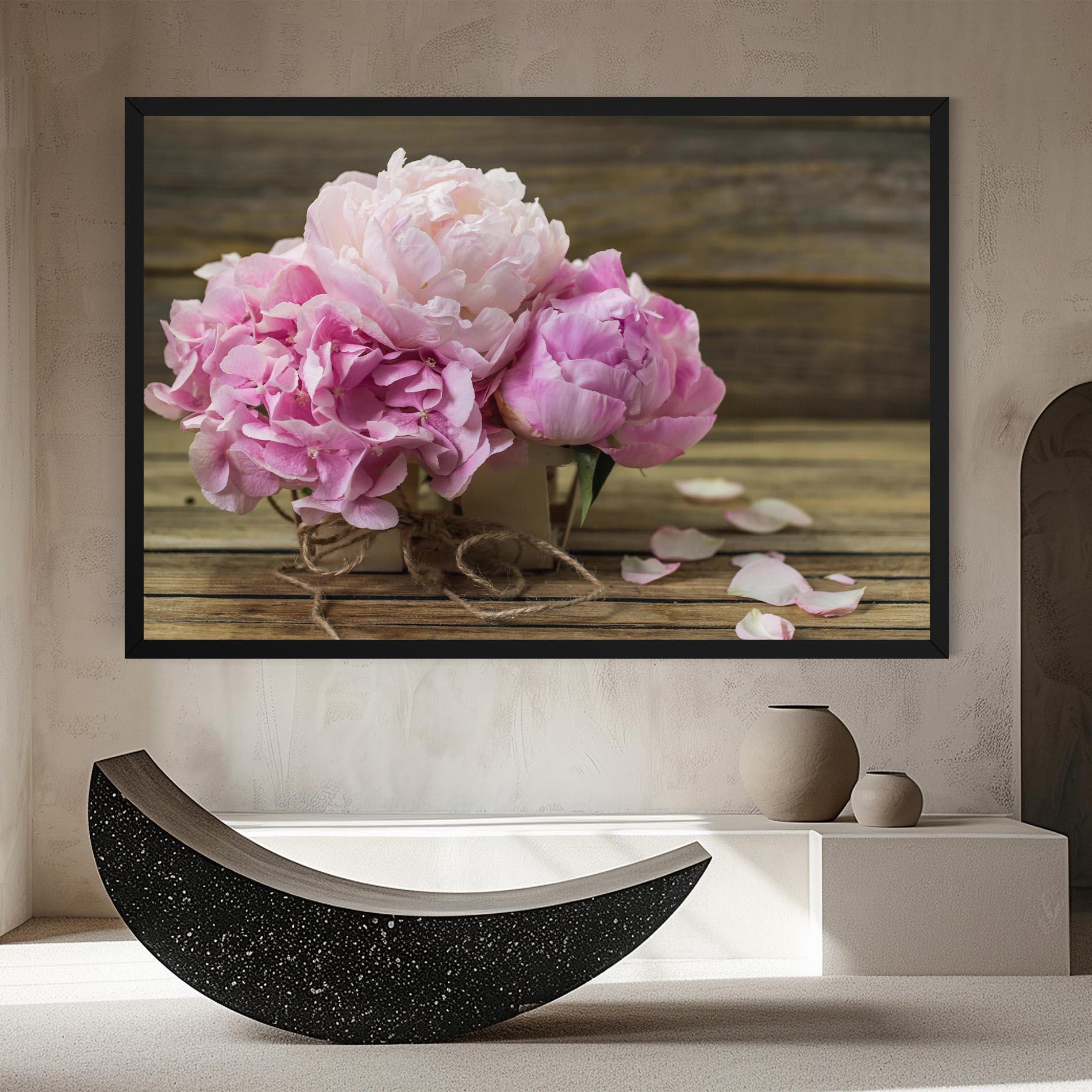 Tablou Canvas Peony On Table mockup 8
