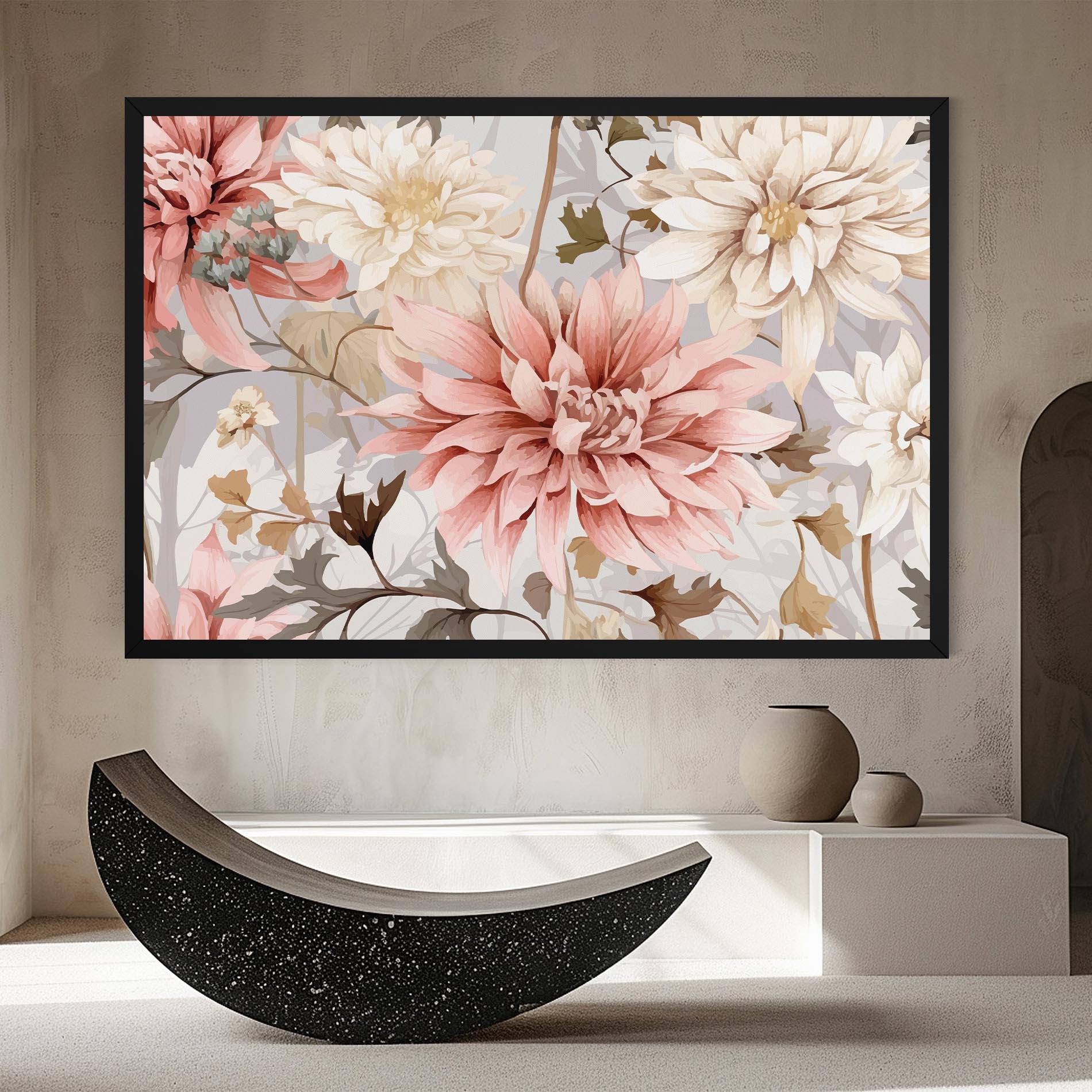 Tablou Canvas Pink Cream Open Peony mockup 8