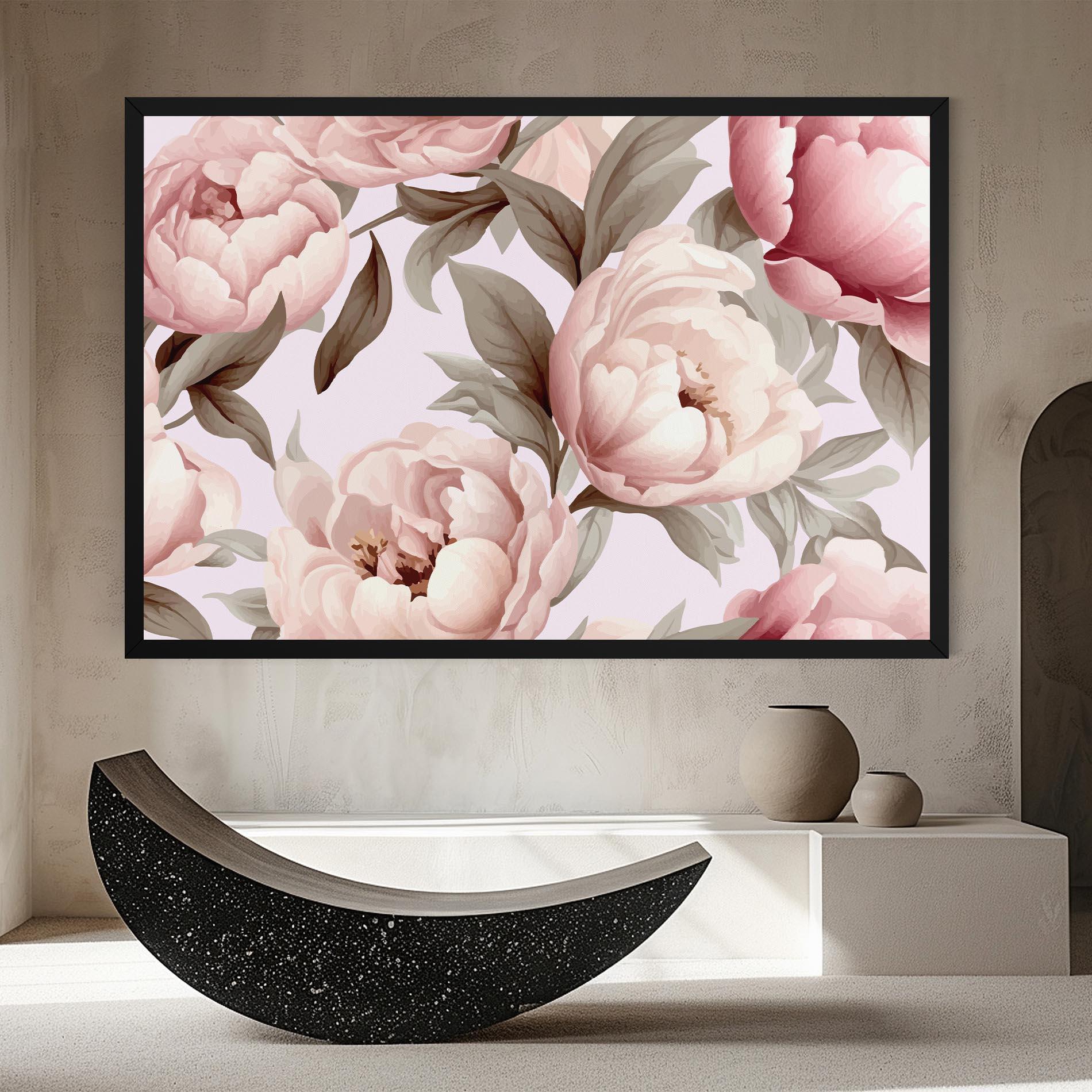 Tablou Canvas Pink Peony Buds mockup 8