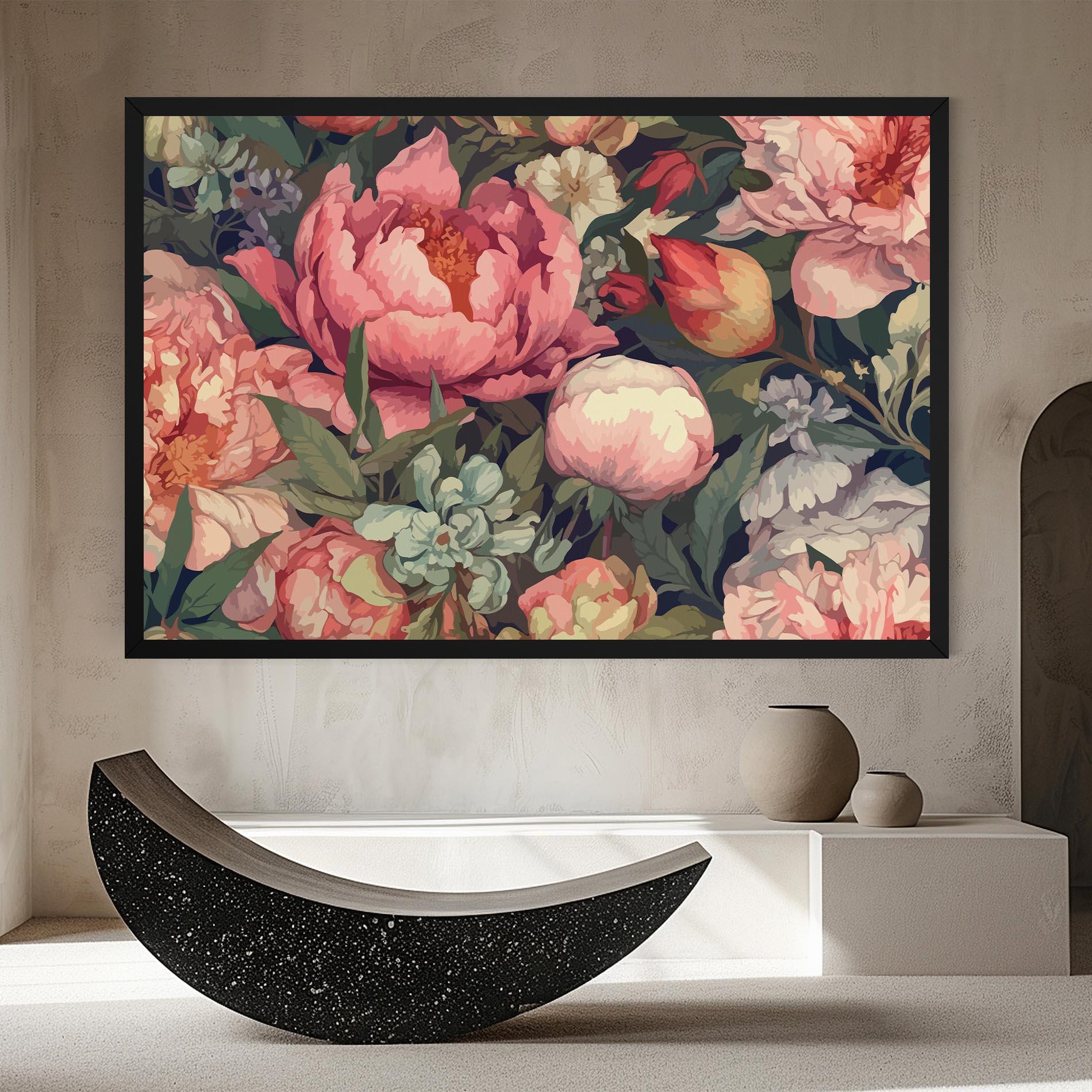 Tablou Canvas Pretty Artistic Peony mockup 8