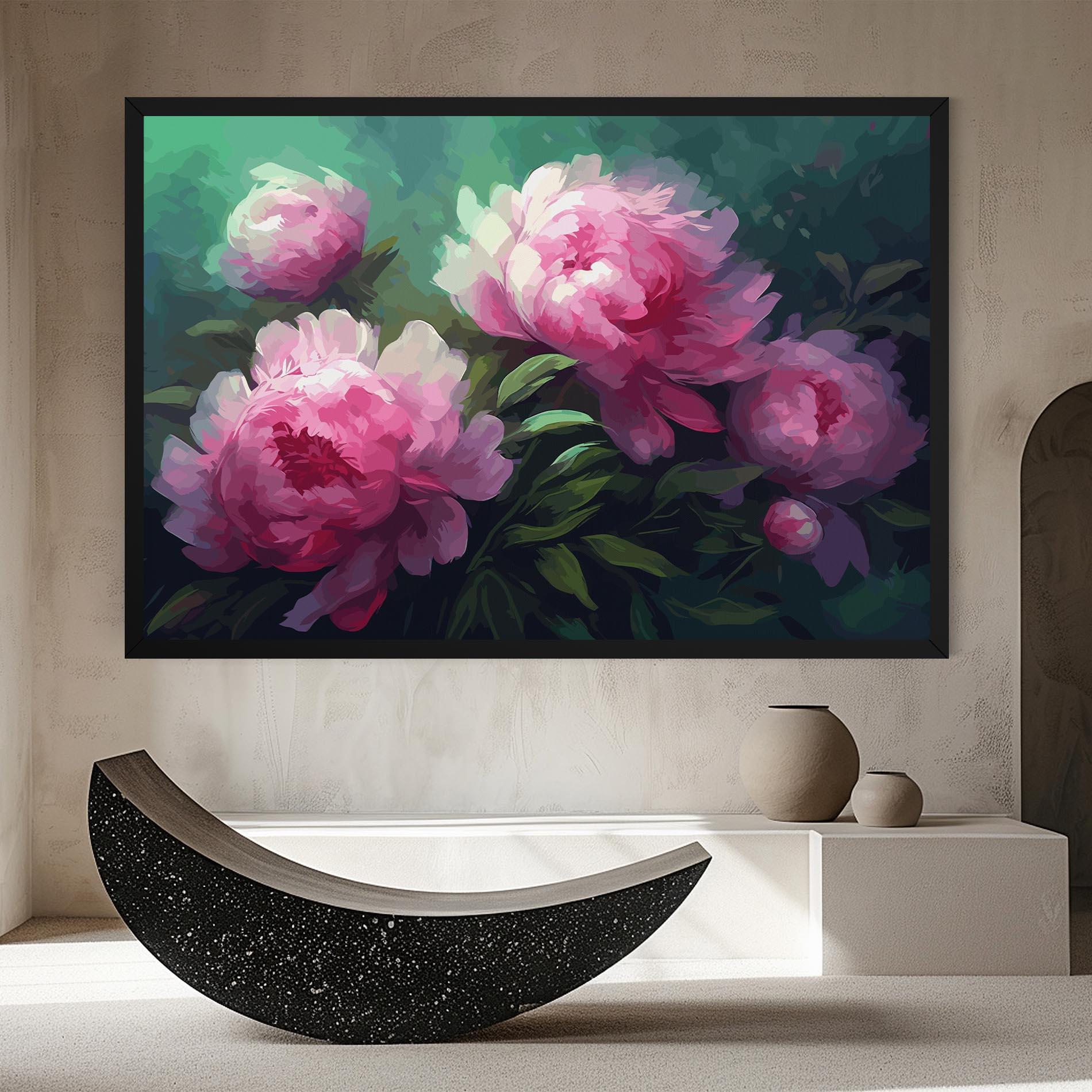 Tablou Canvas Pretty Peony Paint mockup 8