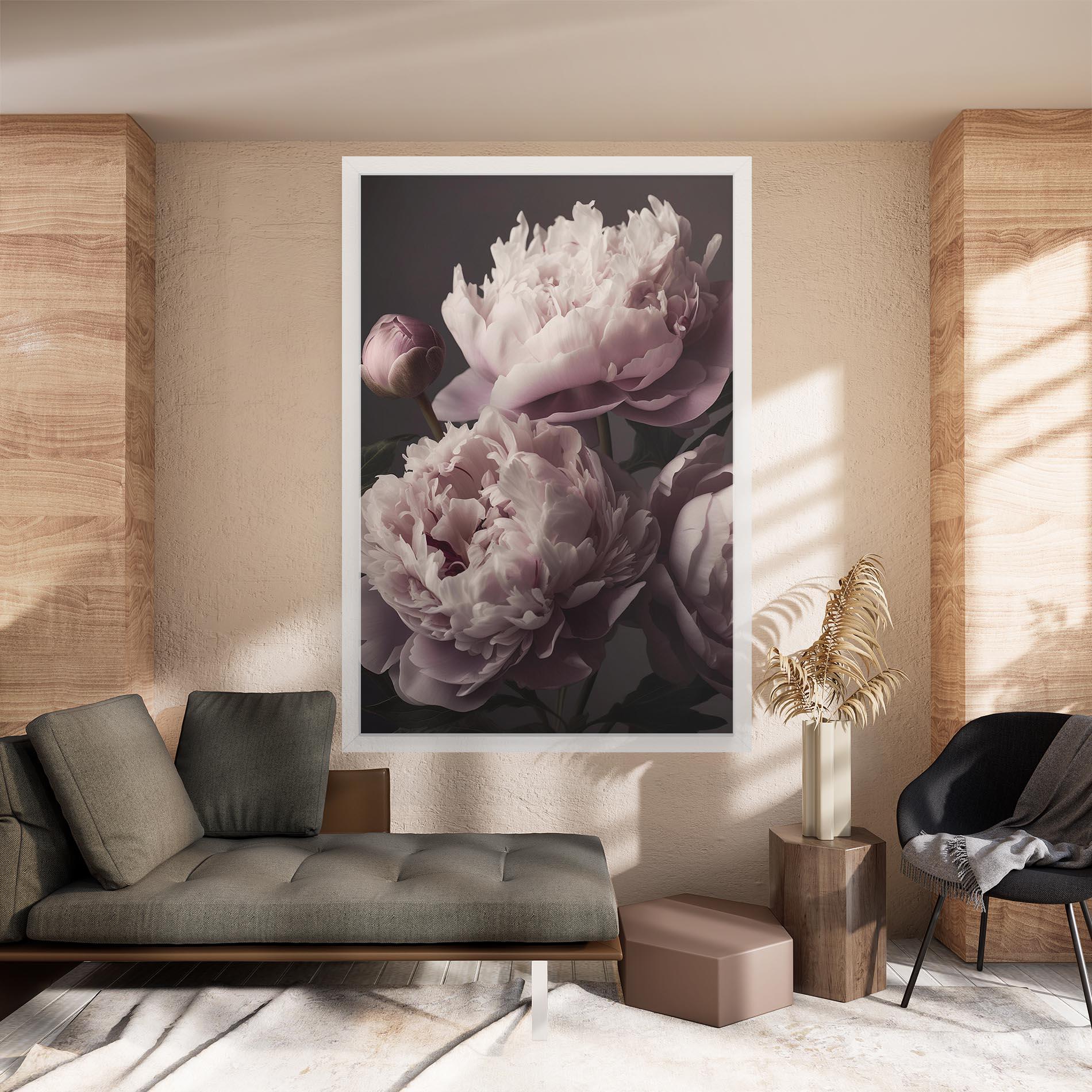 Tablou Canvas Grey Pastel Pink Peony mockup 8