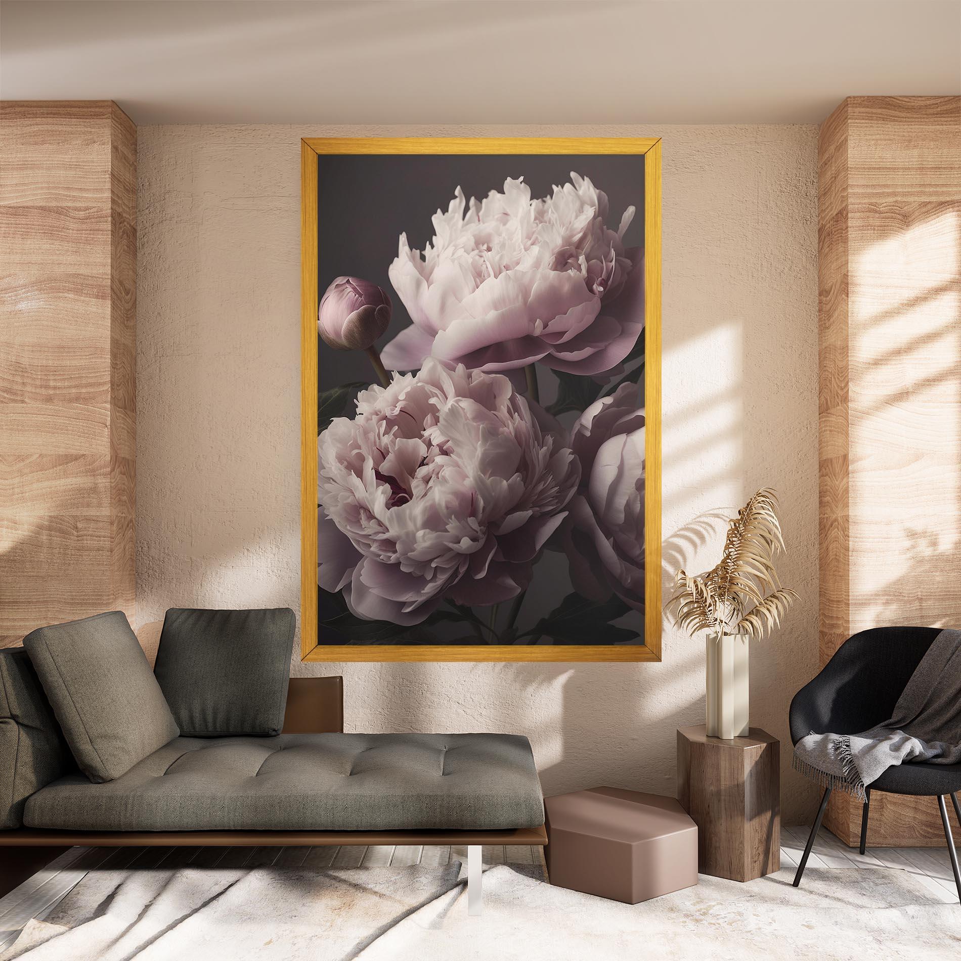 Tablou Canvas Grey Pastel Pink Peony mockup 8